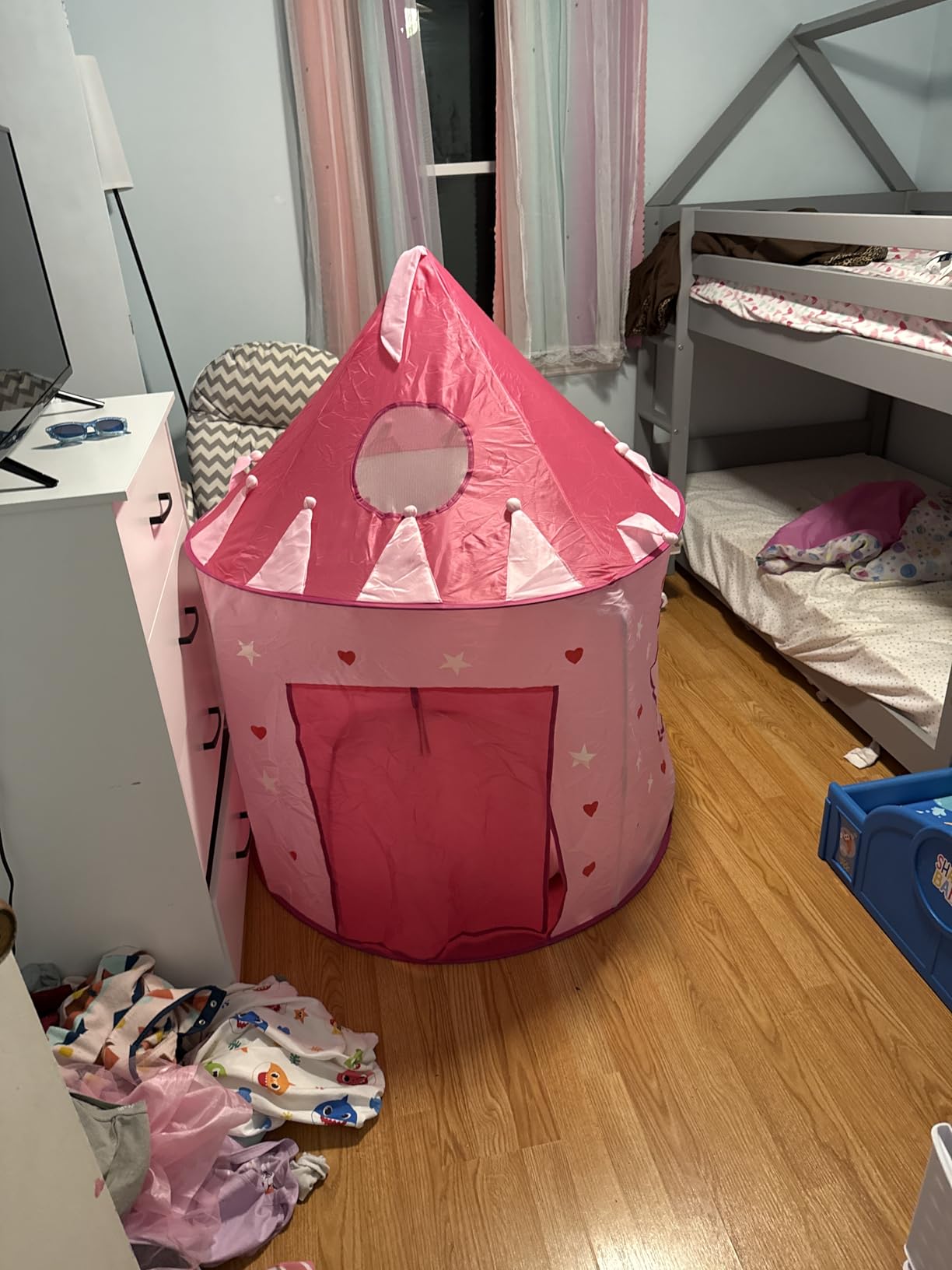 Playz 5pc Princess Castle Play Tent for Kids Glow in Dark Pink Princess Pit | Playhouse w/ Costume, Princess Tent for Toddlers, Kids Play Tent Indoor, Kids tent indoor pop up pink tent for girls 3+ customer photo 1