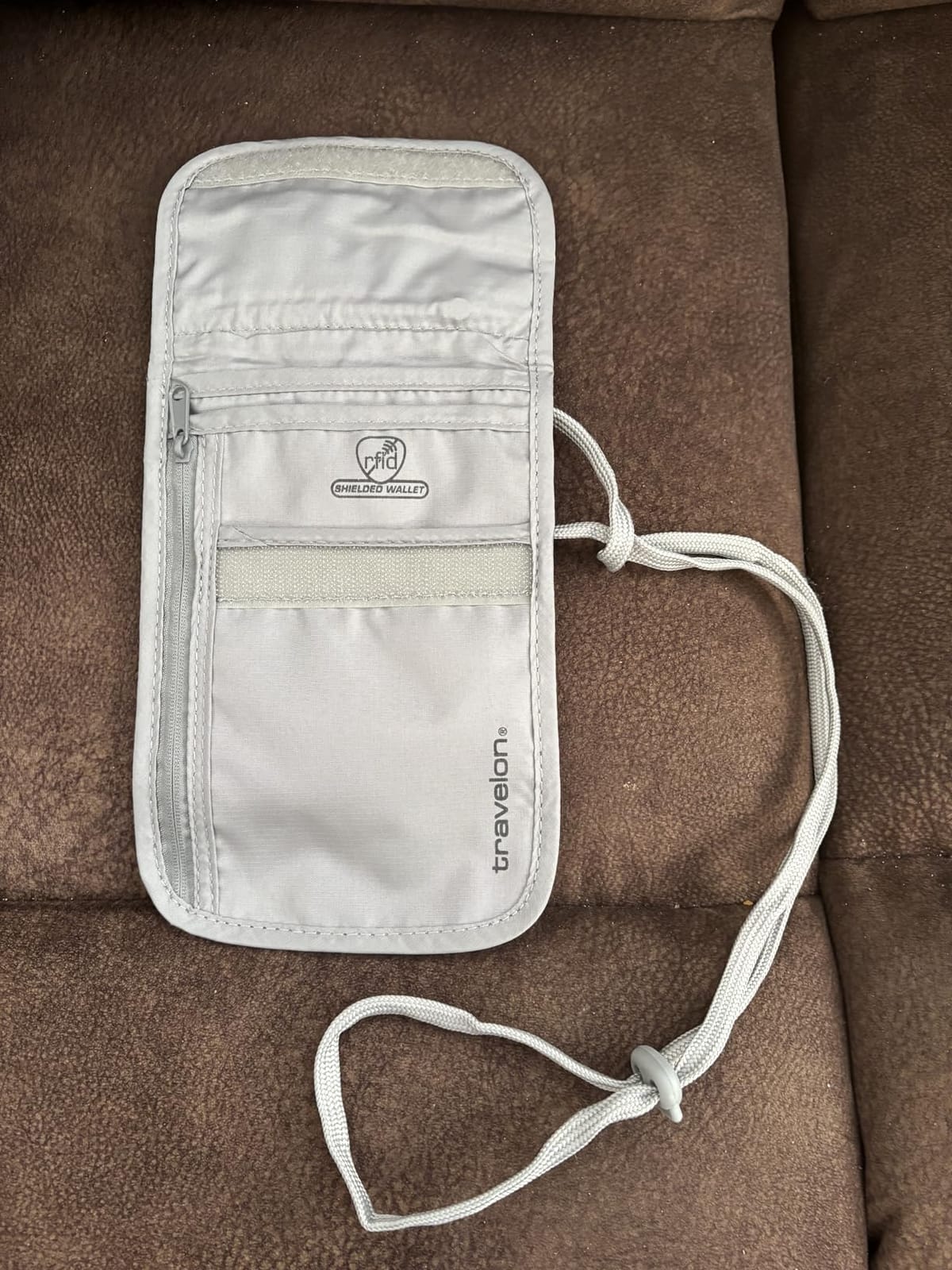 Travelon Rfid Blocking Undergarment Neck Pouch Travel Wallet, Gray, One Size customer photo 2