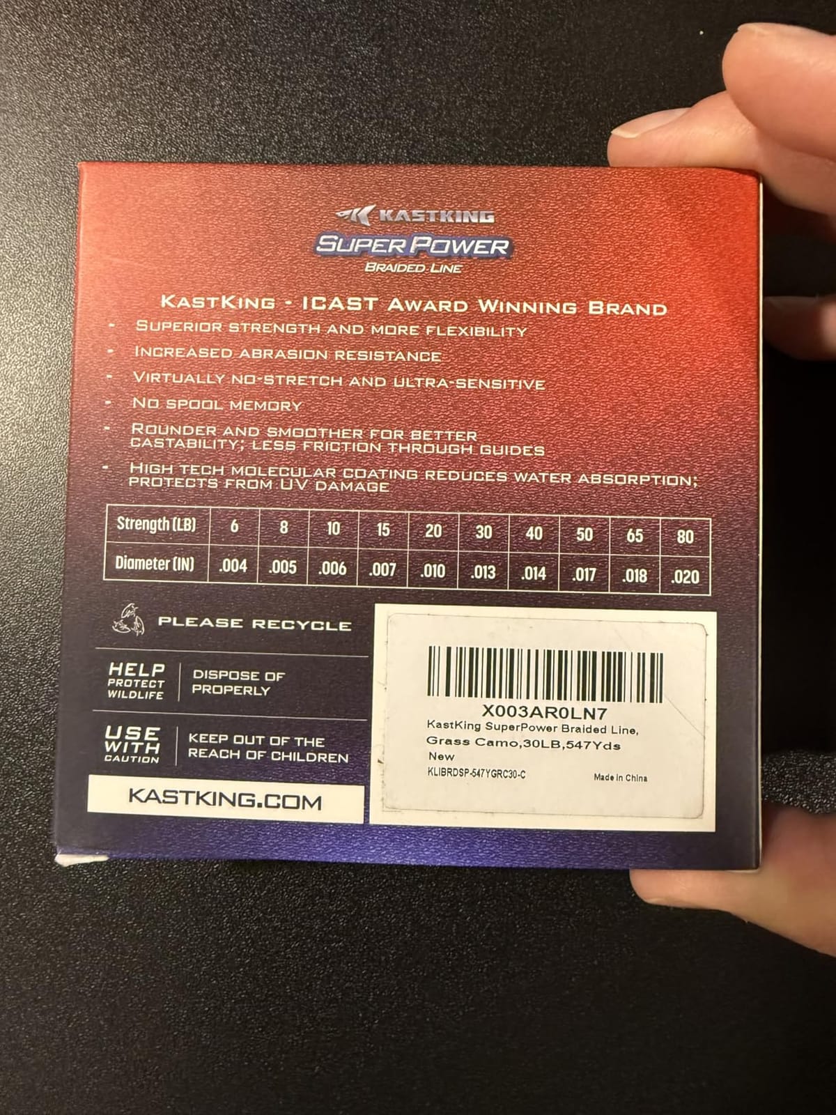 KastKing Superpower Braided Fishing Line, Abrasion Resistant Braid Line | Zero Stretch, Strong Knot Strength customer photo 1
