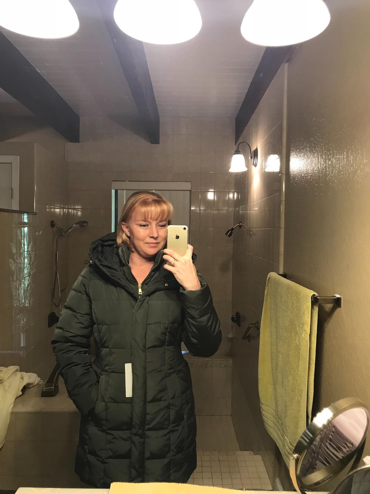 Women's Taffeta Down Coat With Hood customer photo 2