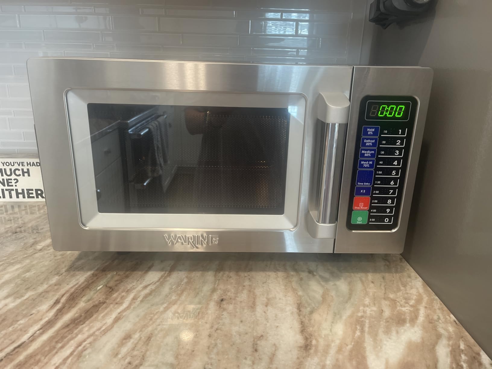 Waring Microwave Oven with 0.9 cu ft & 10 Programmable Memory Settings, 1000 Watt, Stainless Steel, for Commercial Kitchens & Restaurants customer photo 2