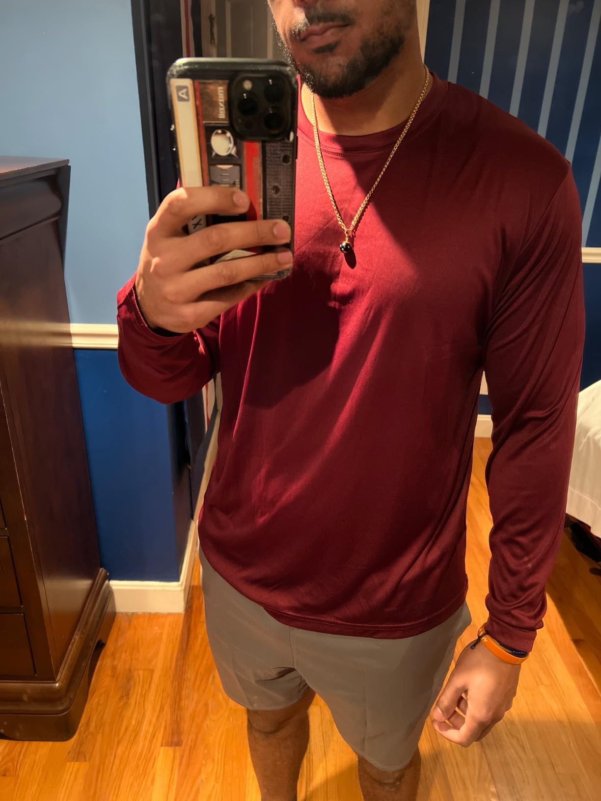 Men's Long Sleeve Moisture Wicking Athletic Shirts, Dry Fit Long Sleeve UV Protection Shirts Men for Workout, Running, Hiking customer photo 2