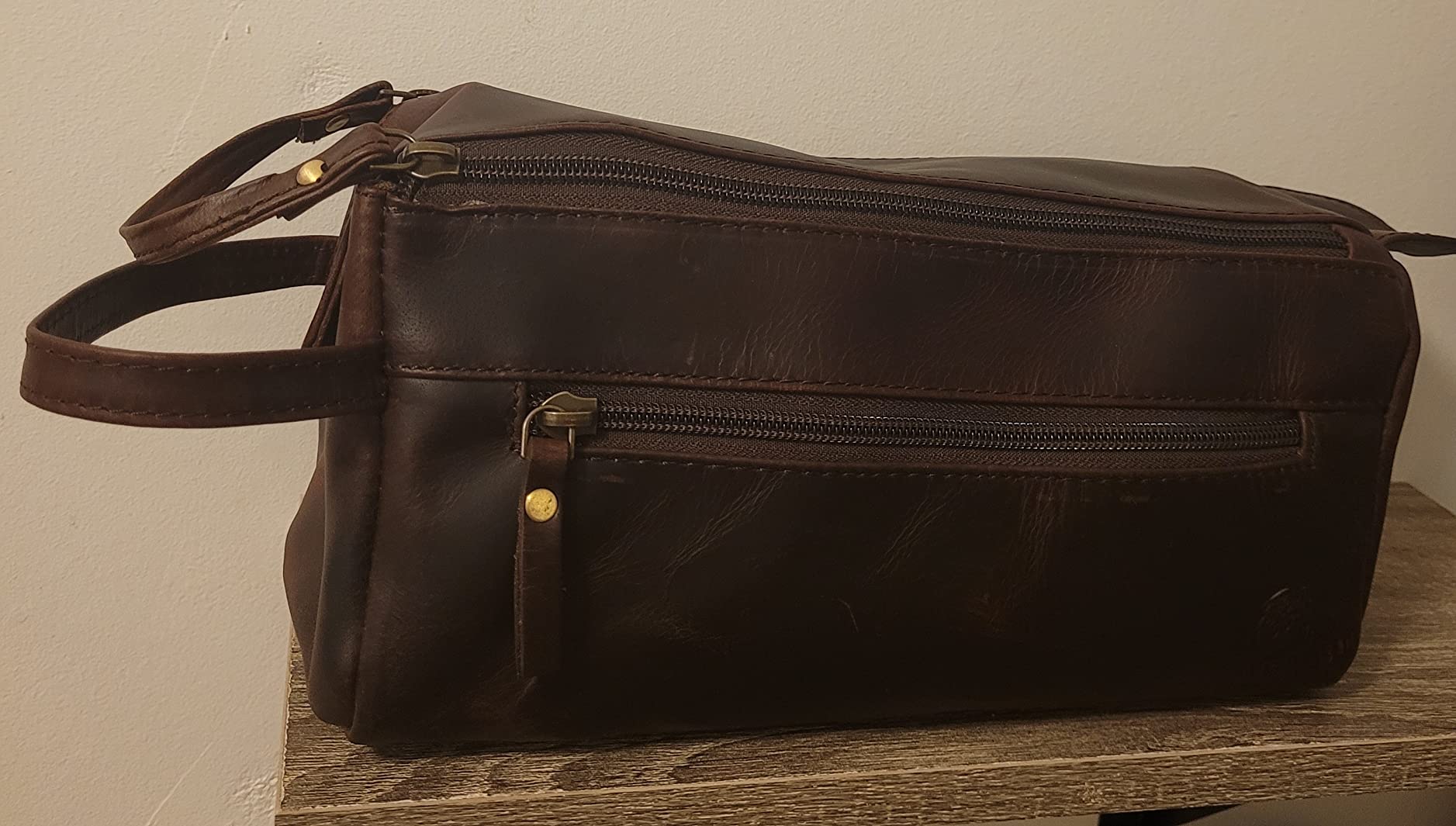 Leather Toiletry Bag for Men - Full Grain Travel Dopp Kit & Shaving Bag customer photo 1