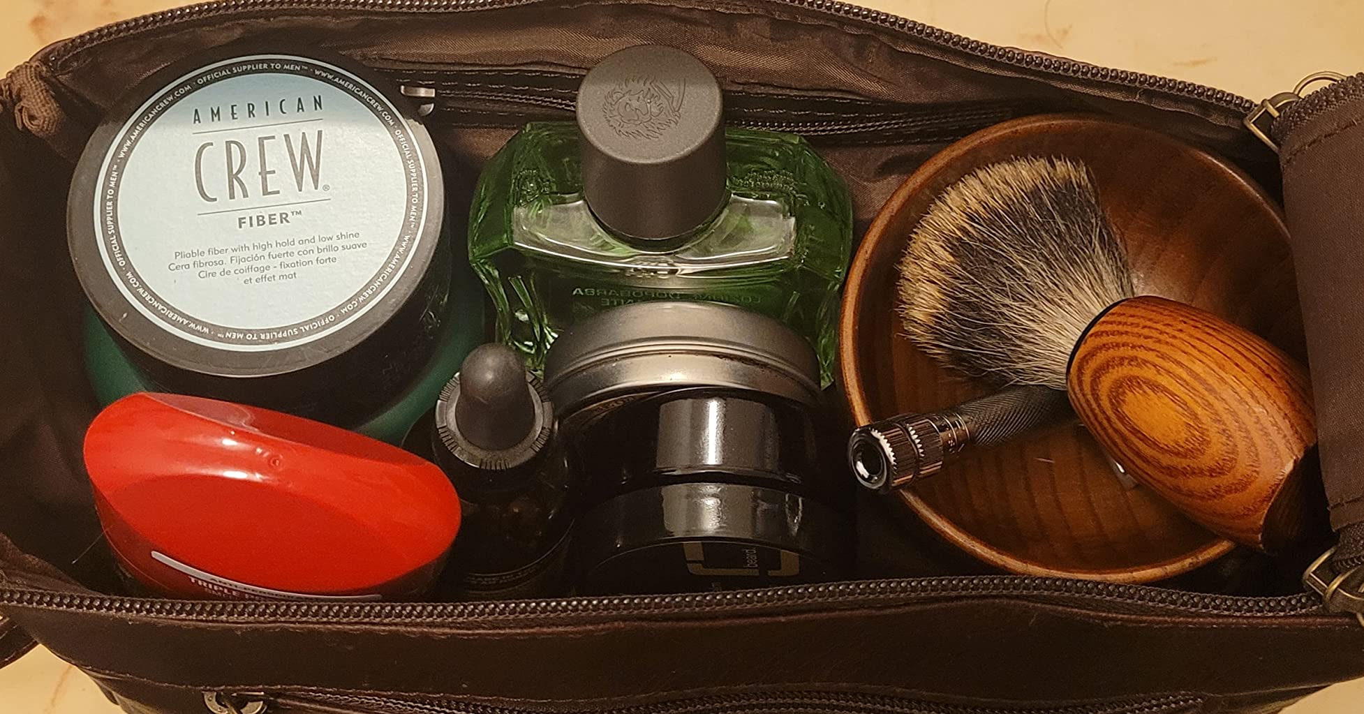 Leather Toiletry Bag for Men - Full Grain Travel Dopp Kit & Shaving Bag customer photo 2