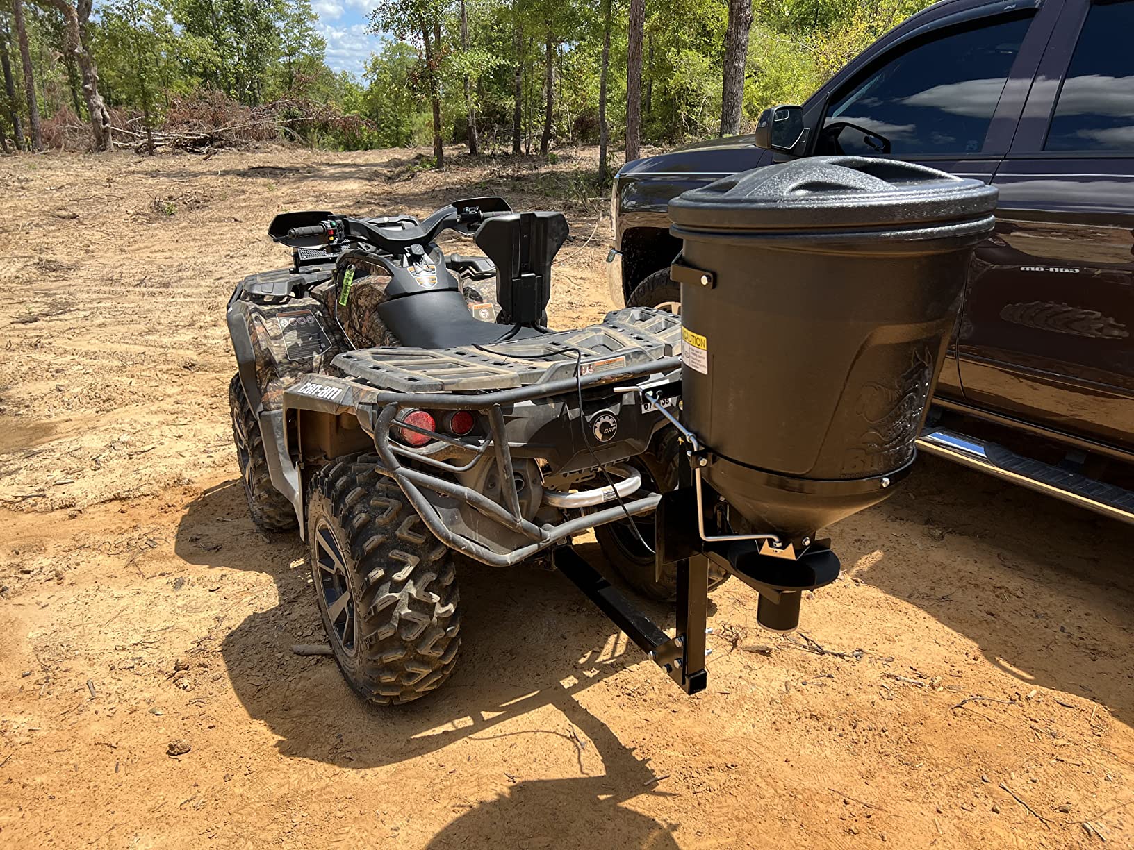 Buyers Products UTVS16 UTV/ ATV Broadcast Spreader, 150 lb Capacity, Receiver Hitch Mount, for Salt, Grass, Seed, Fertilizer & Feed, Adjustable Flow Gate, 12V Motor, Poly Hopper w/ Lid, All‑Season Use customer photo 2