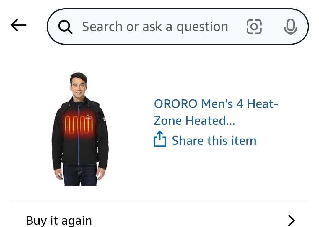ORORO Men's Classic Heated Jacket, Water Wind Resistant Softshell Jacket customer photo 1