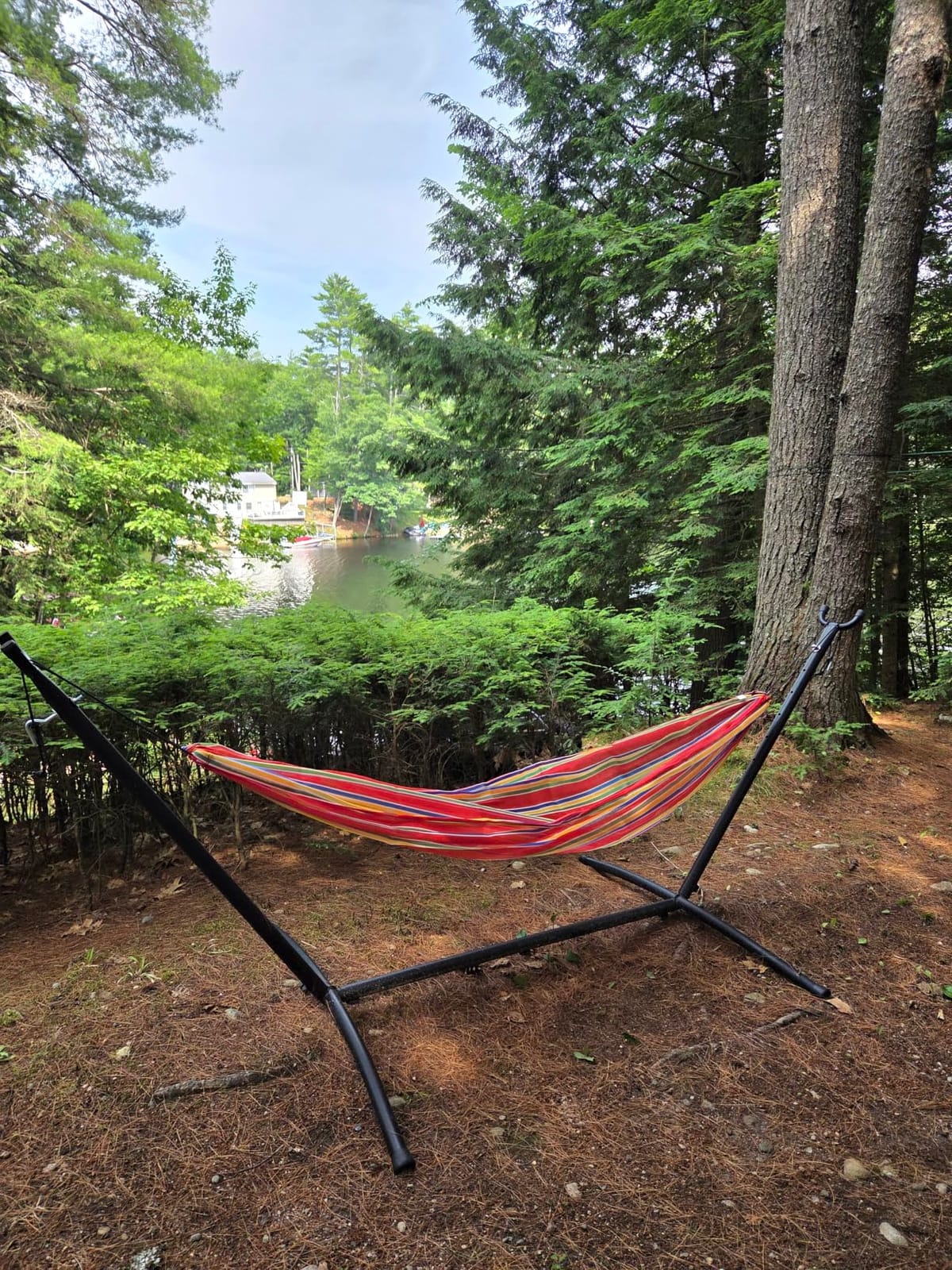 FDW Portable Hammock Double Stand | No Hammock | Sturdy Steel Construction | 400lbs Max Load | Height Adjustable | Double Stand for Improved Stability | For Home, Balcony, Porch Swing, Beach customer photo 1