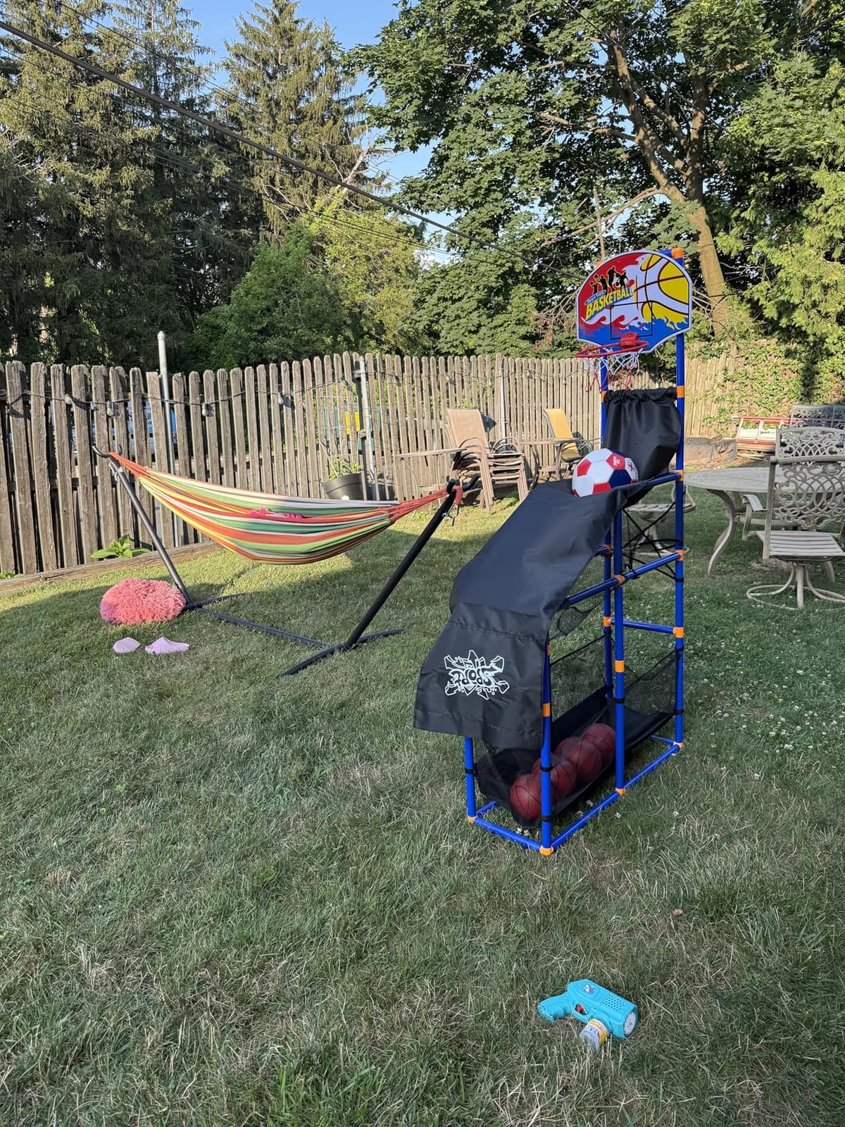 ONCLOUD 9 FT Hammock Stand Only, Heavy Duty Adjustable Indoor Outdoor Space Saving Steel Stand with Carrying Case, Universal Hammock Stand with 450 Pounds Capacity for Garden (Black) customer photo 2