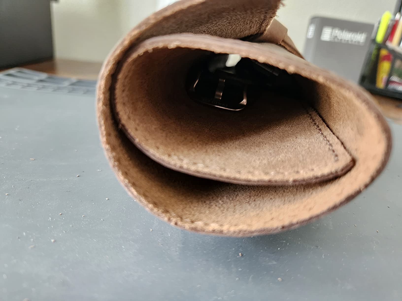 Hide & Drink, Leather Watch Roll Organizer Handmade from Full Grain Leather, Holds Up to 4 Watches, Easy Carry On Watchlover Storage (Swayze Suede) customer photo 2