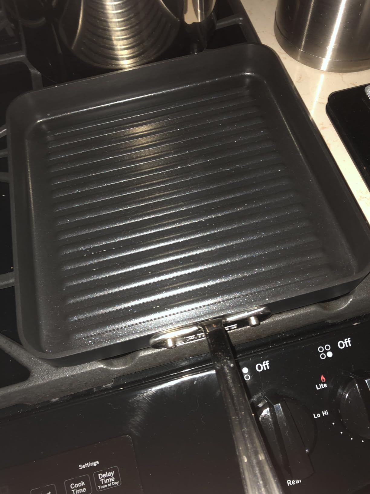All-Clad HA1 Hard Anodized Nonstick Grill 11x11 Inch Oven Safe 350F Pots and Pans, Cookware Black customer photo 1