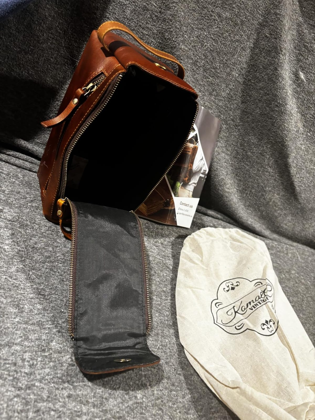 KomalC Buffalo Leather Toiletry Bag for Men & Women, Travel Pouch customer photo 1