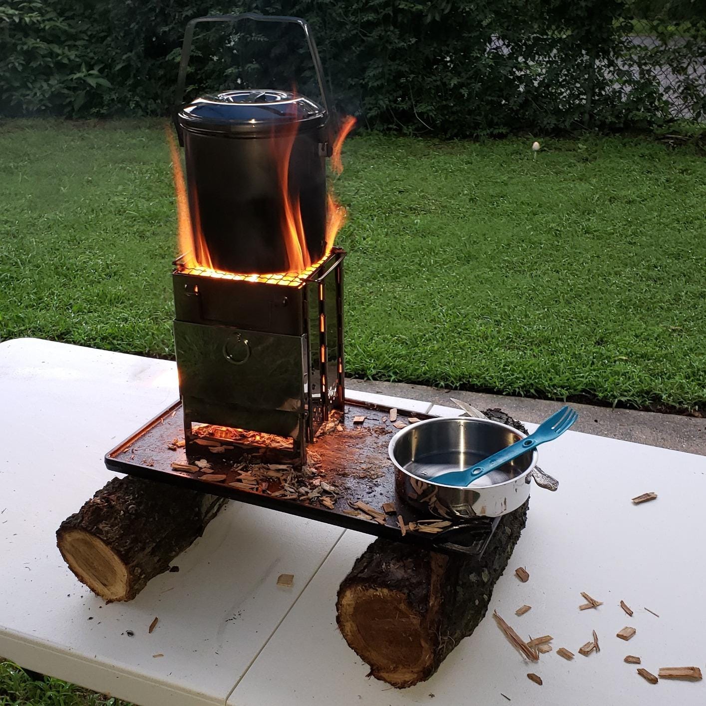Firebox Locking Bail Handle Camping Pot, Billy Can Bushcraft Kit - Zebra Loop Handle Pot SS Handle Clips (Installed) customer photo 2