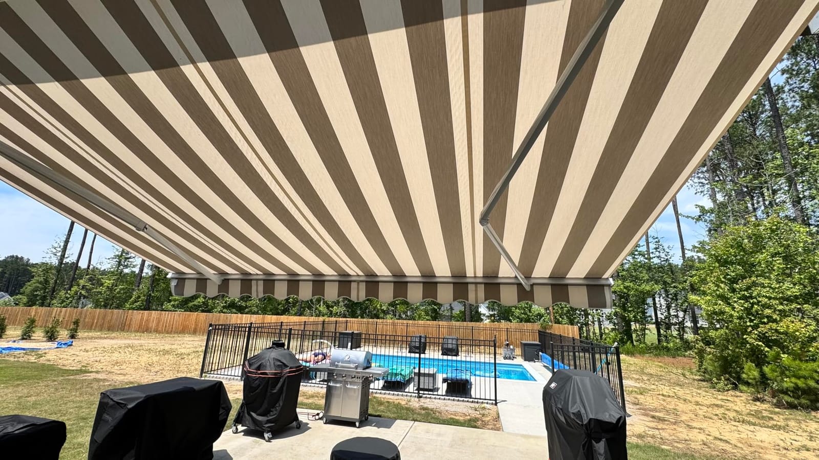 ADVANING 12'x10' MOTORIZED Patio Retractable Awning | LUXURY Series | PREMIUM Quality, 100% Solution-Dyed European Acrylic UV Sun Shade, Color: Khaki, EA1210-A100H2 customer photo 1