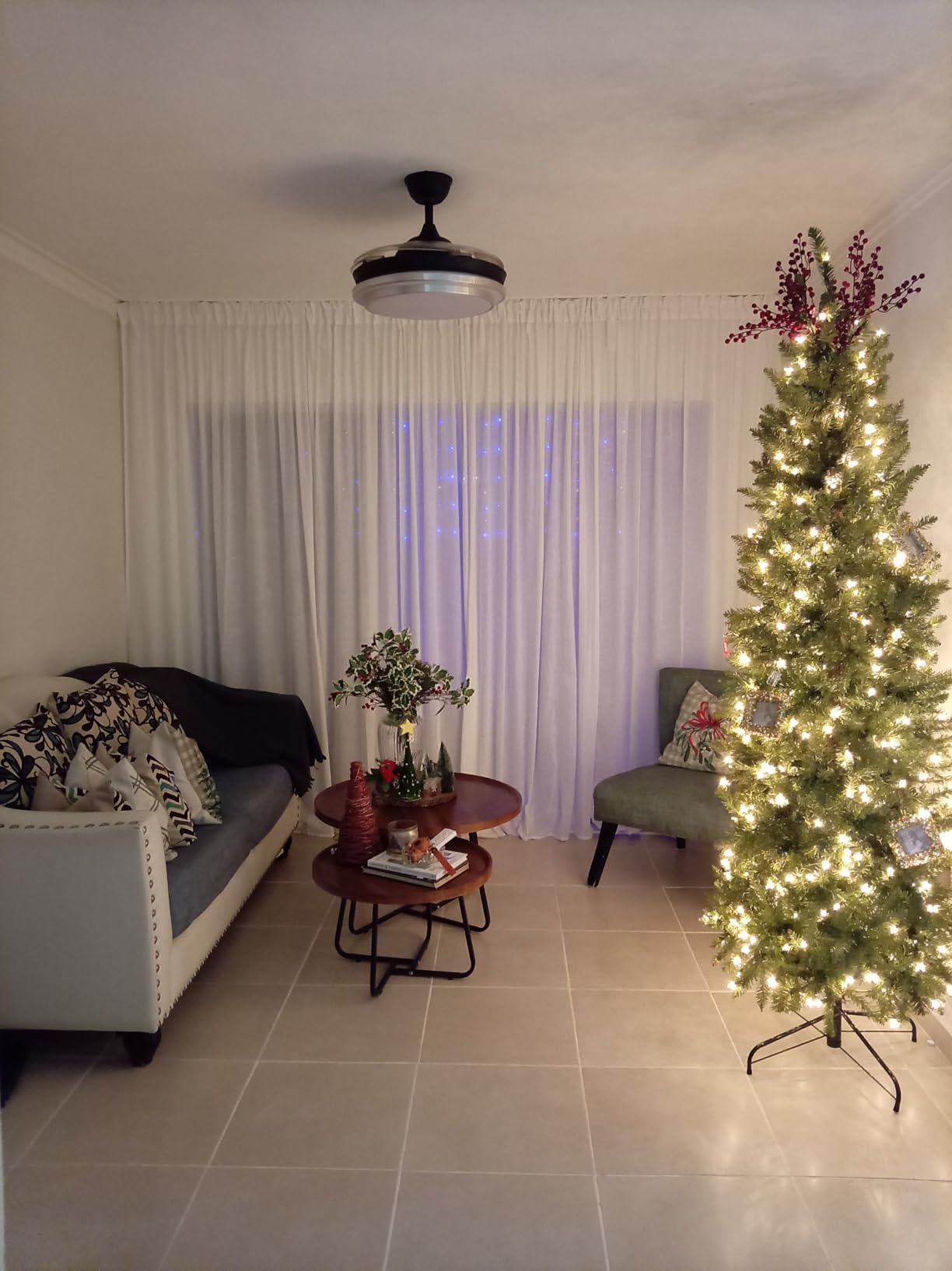 Puleo International 7.5ft Pre-Lit Fraser Fir Pencil Christmas Tree, 350 Clear Lights customer photo 1