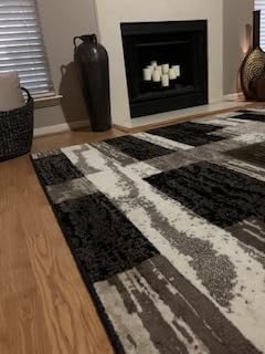 SUPERIOR Rockwood Modern Geometric Indoor Area Rug, 8'x10', A Chocolate | Easy Care Jute Backed Rugs for Bedroom, Office, Living Room, Hardwood Floors Carpet for High Traffic Entryway, Dinning Room customer photo 2