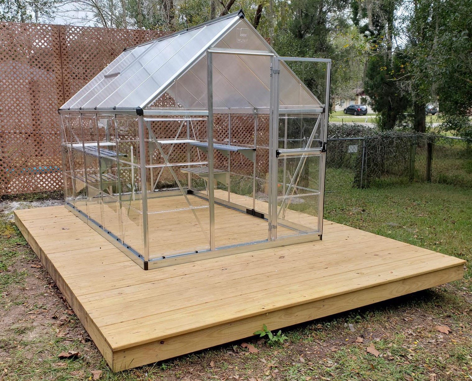 Palram - Canopia Hybrid Lean-To 4' x 8' Polycarbonate Greenhouse, Silver | Outdoor Backyard Home Garden Walk-In DIY Kit, Twin-Wall UV Protected, Heavy-Duty Aluminum Frame, Lockable Door, Roof Vent customer photo 2