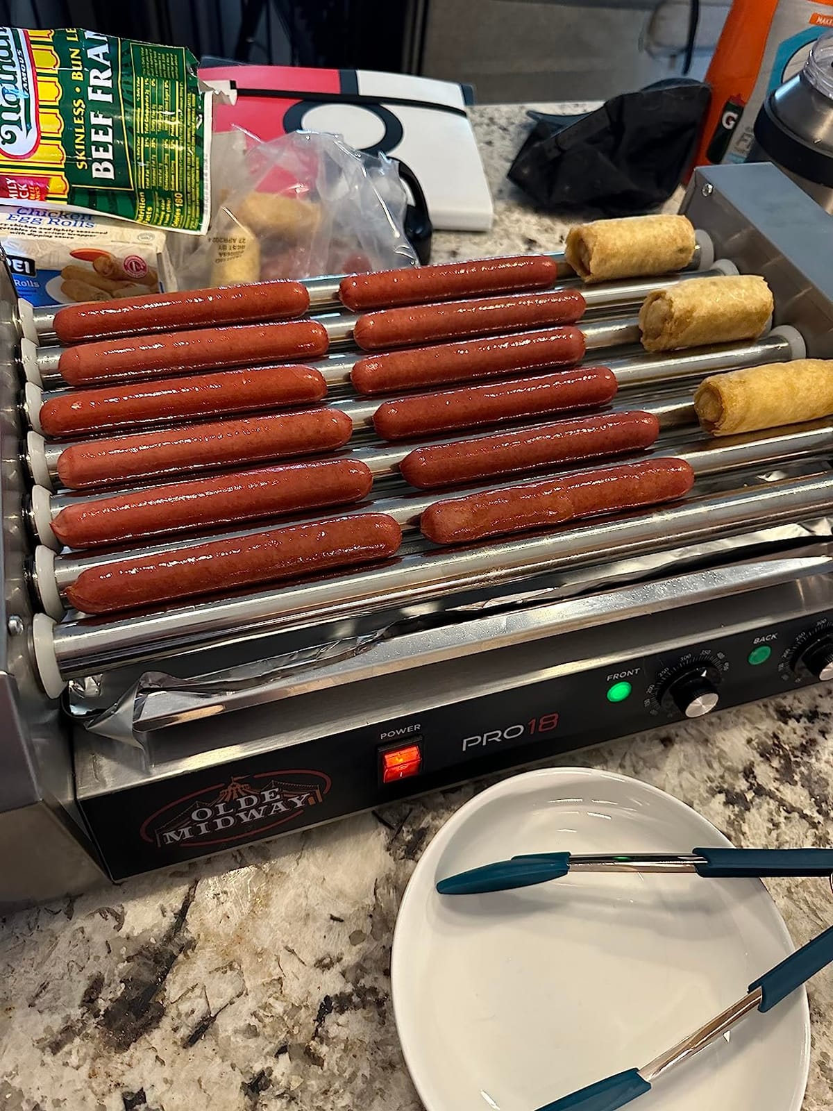 Electric 18 Hot Dog 7 Roller Grill Cooker Machine 900-Watt - Commercial Grade customer photo 2