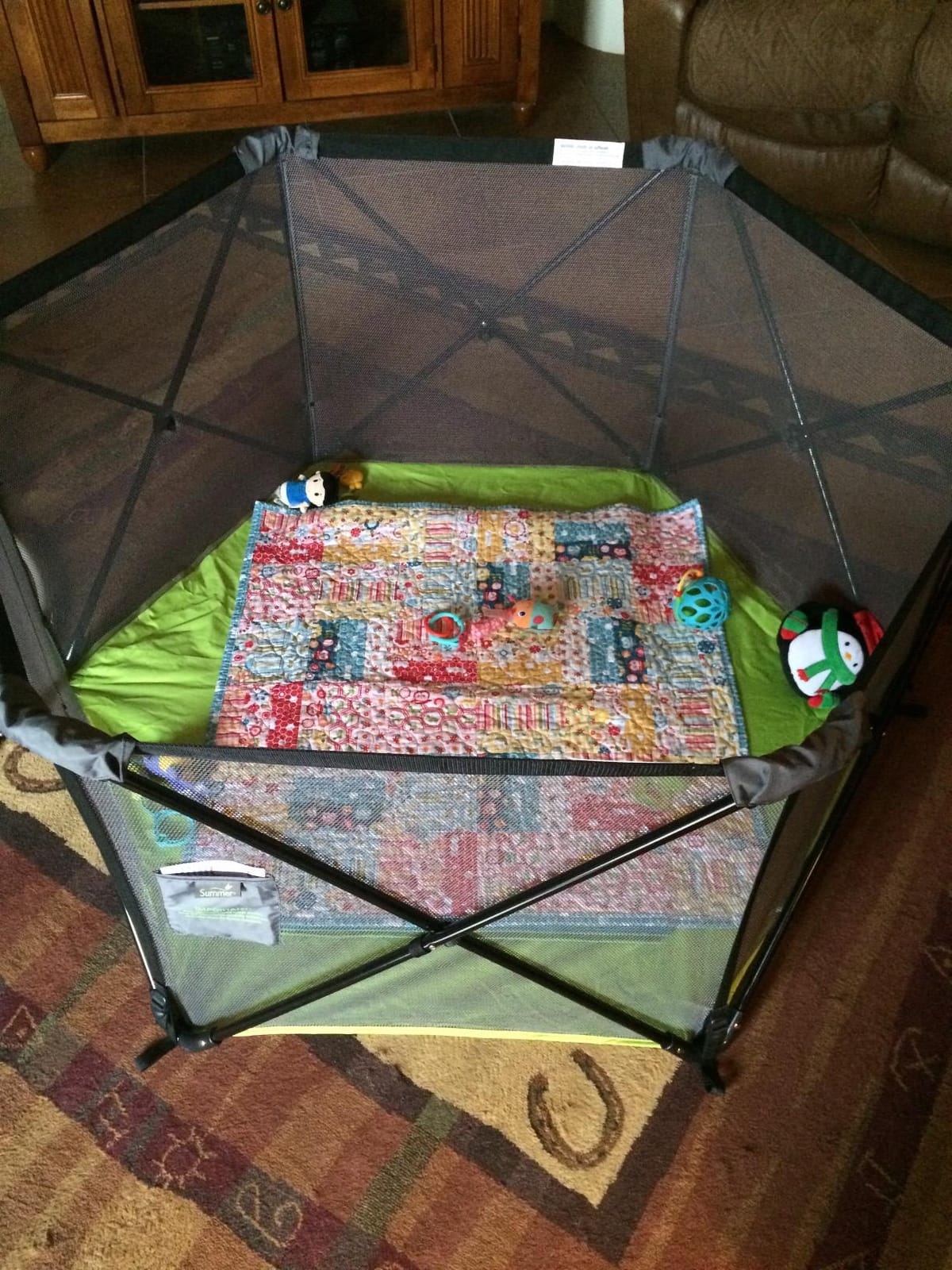 Summer Infant Pop 'N Play Deluxe Ultimate Playard, Aqua Splash - Full Coverage Indoor/Outdoor Portable Play Pen with Fast, Easy and Compact Fold customer photo 2