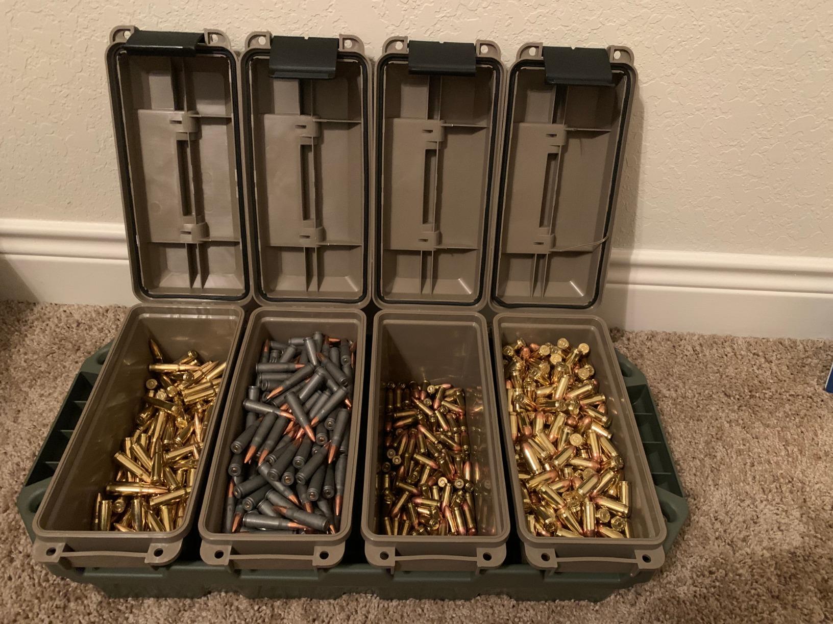 MTM AC4C 4-Can Ammo Crate, 30 Caliber, Dark Earth/Army Green | Stackable, Easy Carry and Transport of 30 Caliber Ammo, USA Made customer photo 1