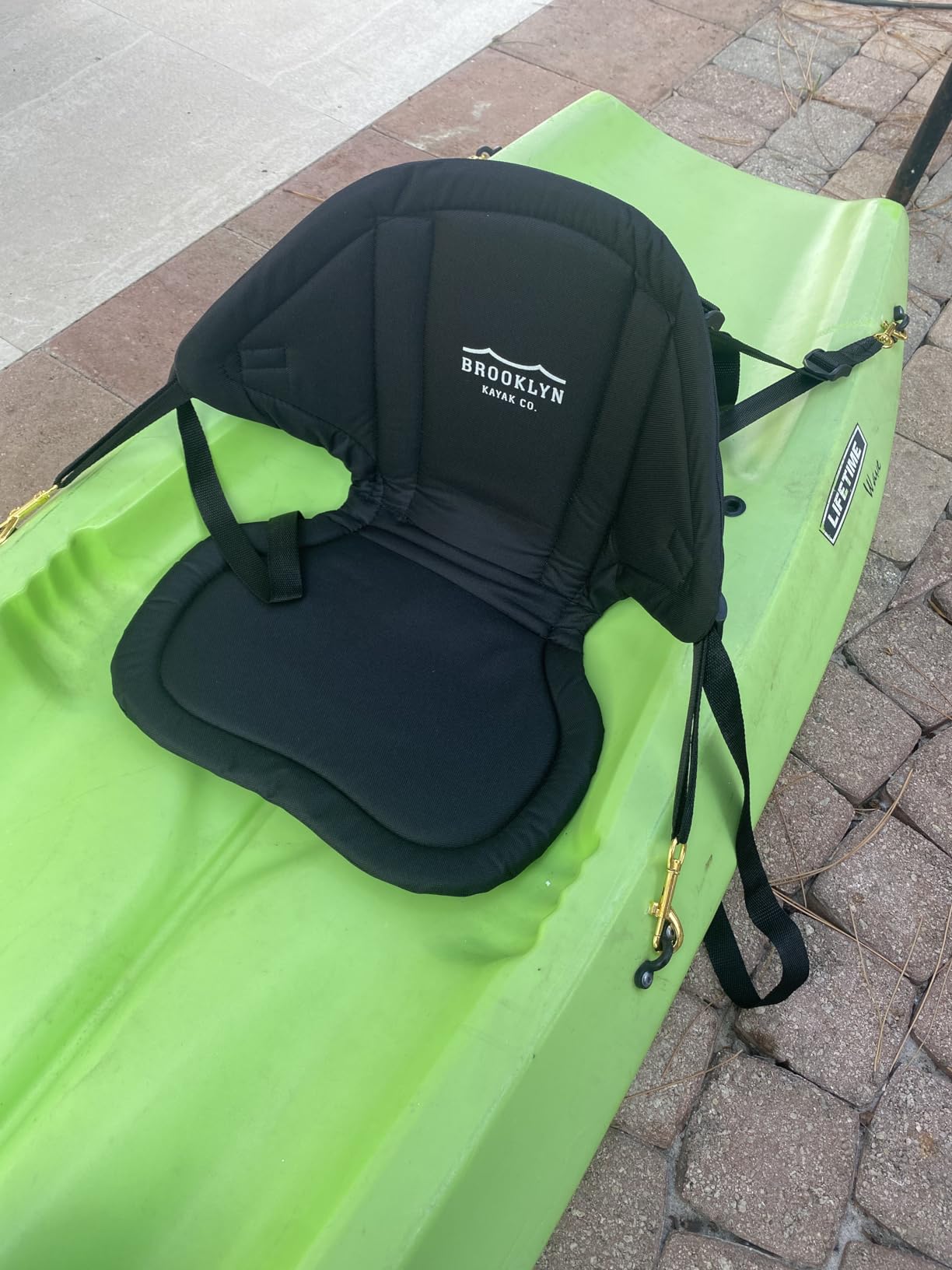 BKC Brooklyn UH-KS222 Padded Nylon Kayak Seat - Padded nylon seat and backrest, adjustable straps, quick-connect install, rear storage pouch, universal fit customer photo 1