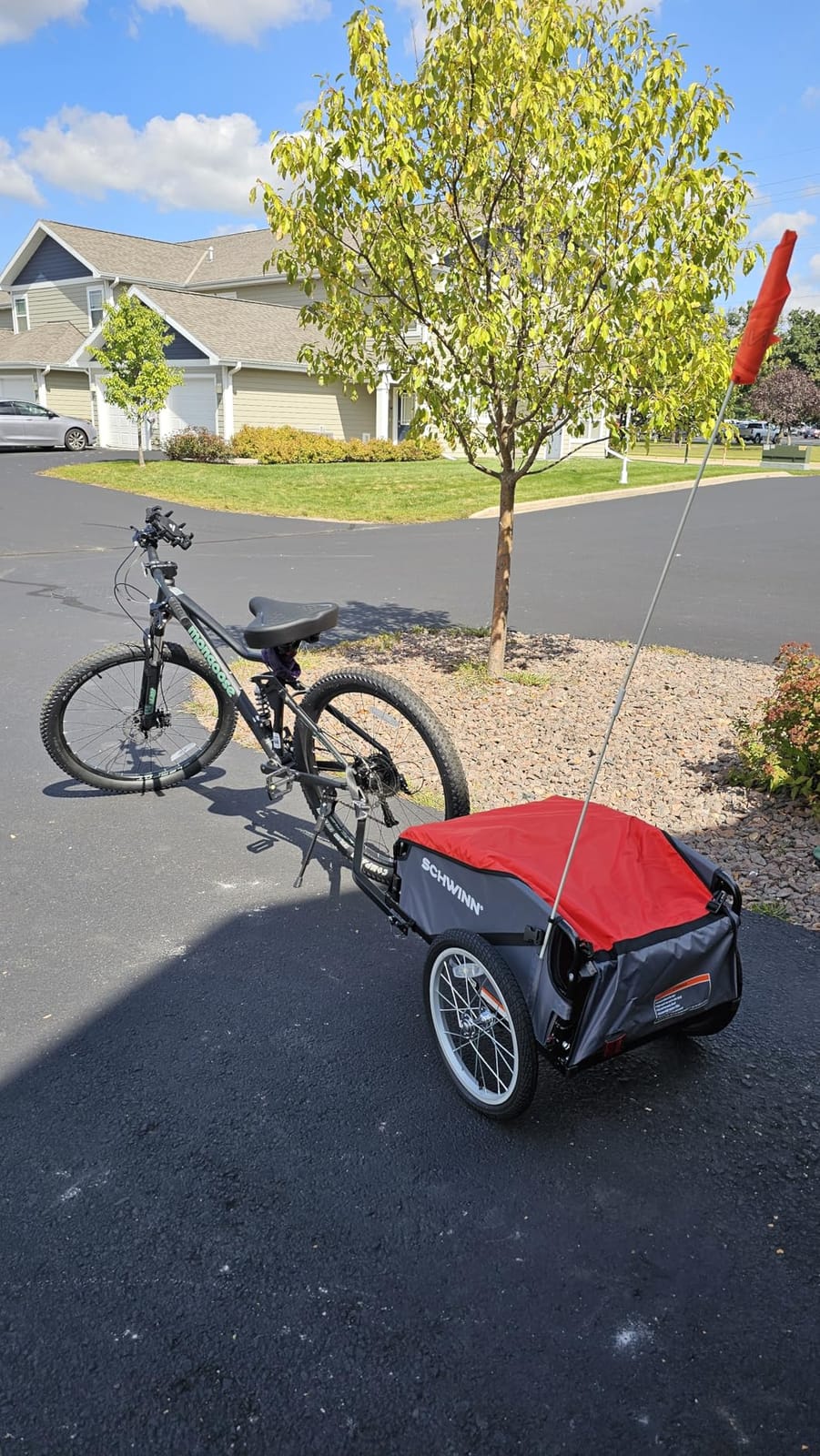 Schwinn Daytripper Bike Cargo Trailer, Holds up to 100 lb, Universal Coupler, Folding Frame, Quick-Release Wheels, 16-Inch Air-Filled Tires, Interior D-Rings customer photo 2