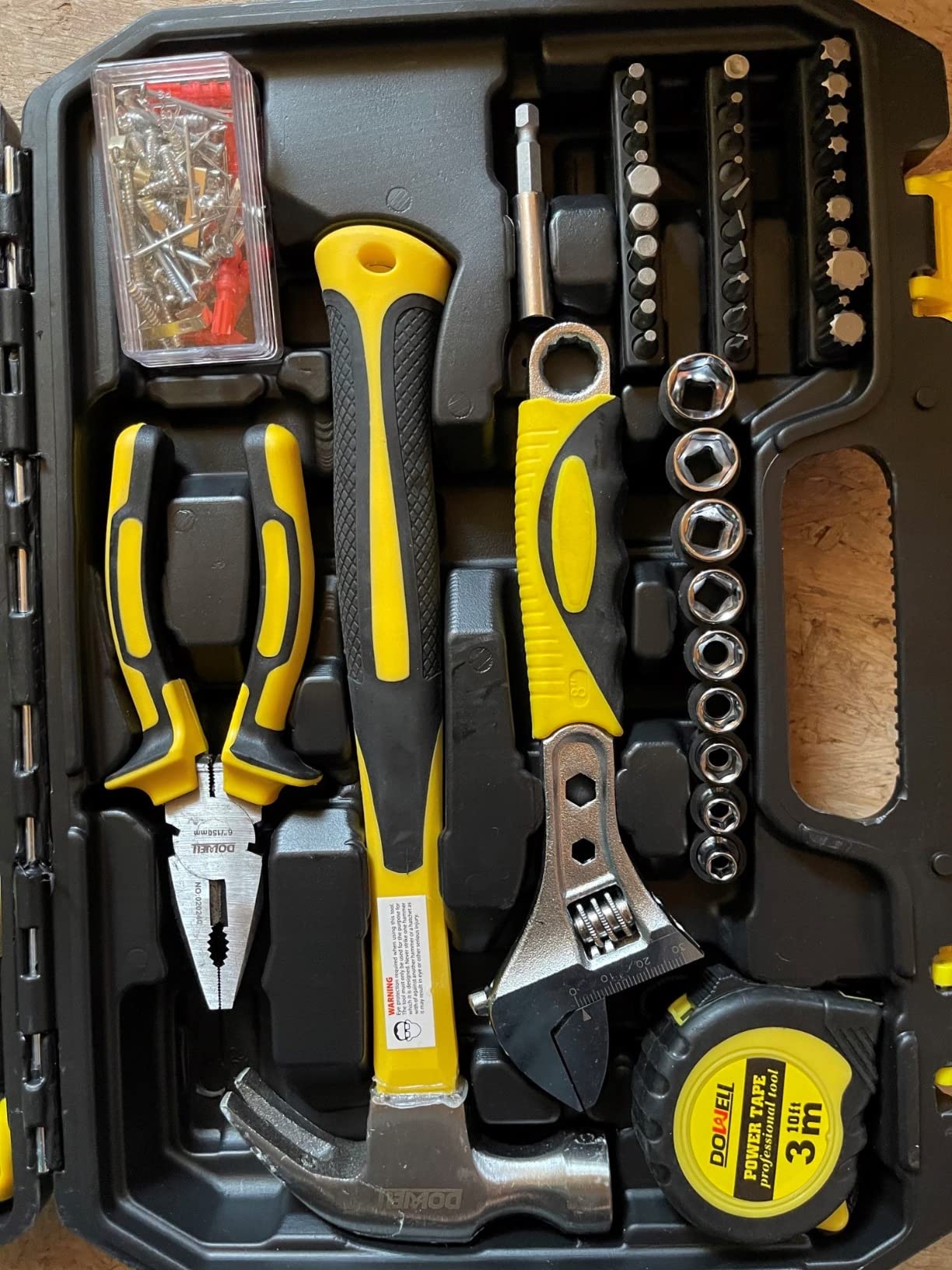 DOWELL Small Tool Kit, Tool Set for Home, Dorm | 10-piece small tool kit, mini portable, home repair hand tools, plastic toolbox customer photo 1