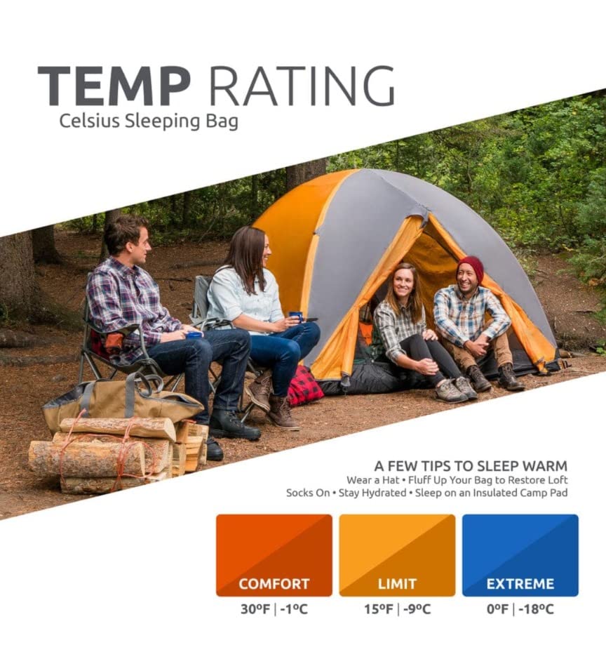 Teton Celsius Regular, 25F, 20F, 0F Degree Sleeping Bags, All Weather Bag for Adults and Kids, Camping Made Easy and Warm, Travel Sack Included customer photo 1
