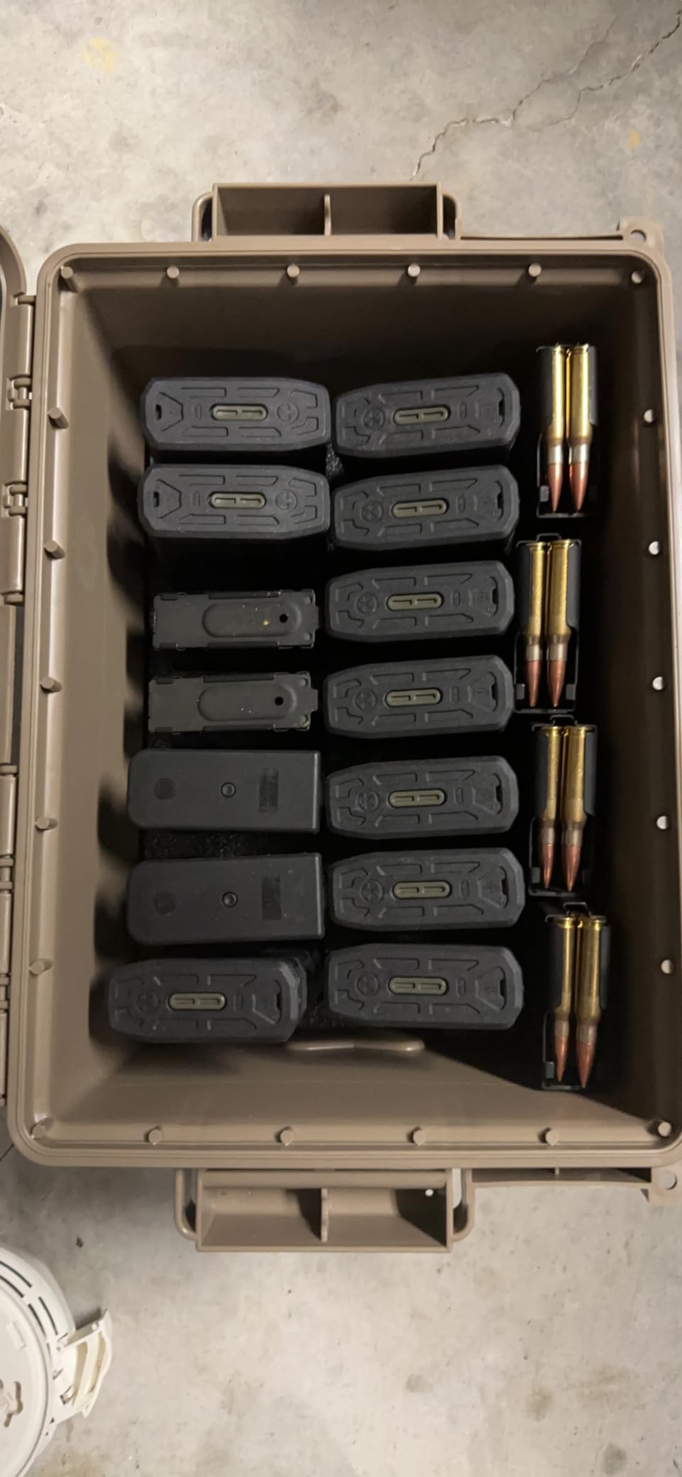 MTM TMC308 Tactical Magazine Can, 308 7.62x51 Magazine Storage, Stackable, Water Resistant, Double Padlocked Tabbed, USA Made, Dark Earth customer photo 1