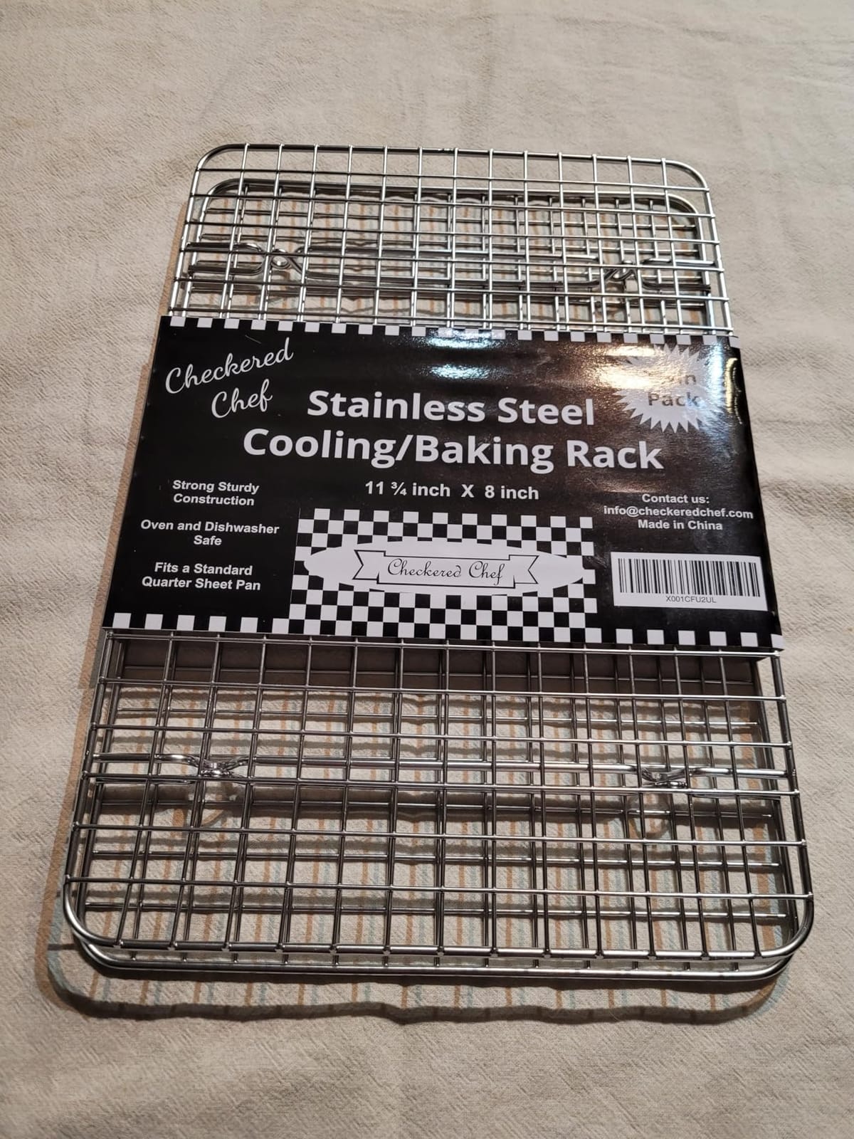 Checkered Chef Cooling Racks for Cooking and Baking - Stainless Steel No-Warp Grid Design Multi-Pack, Fits Quarter, Jelly, and Half Sheet Pans, Oven and Dishwasher Safe customer photo 1