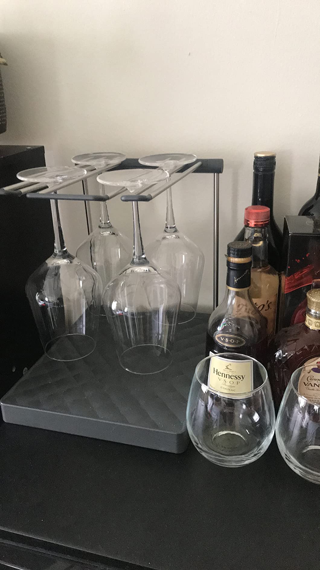 Kohler K-8628-CHR Wine Glass Drying Rack, Wine Glasses Rack Organizer, Folding Drying Rack for 6 Wine Glasses, Charcoal customer photo 1