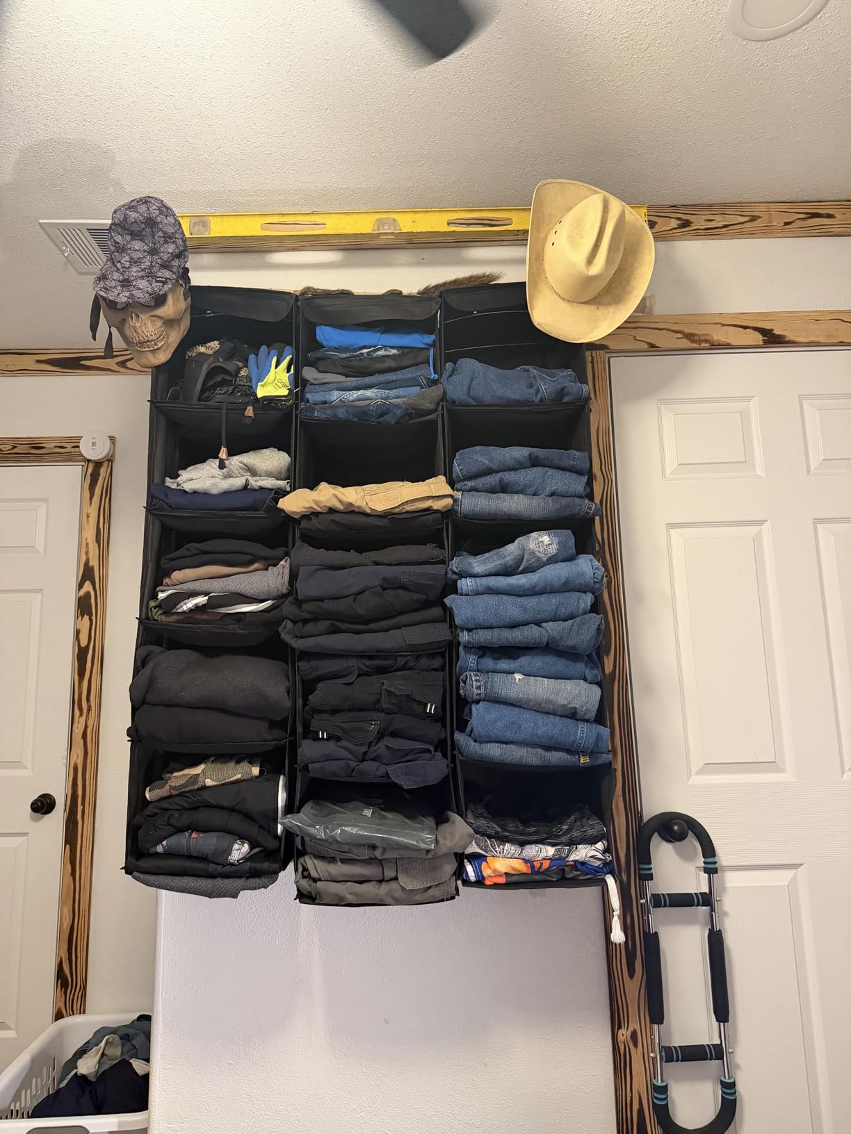 Simple Houseware 5 Shelf Hanging Closet Organizer, Gray - 360 Rotating Dual Hooks, Top Support Metal Frame, 6 Side Mesh Pockets customer photo 2