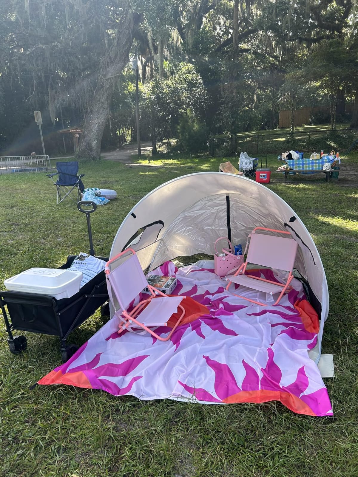 Wolfwise Pop Up Beach Tent, Easy Setup Sun Shade Shelter Foldable 3 Person | Instant Beach Sunshade Umbrella for Sand Popup, UPF 50+ UV Protection, Portable Carry Bag, 57L x 87D x 47H Blue customer photo 2
