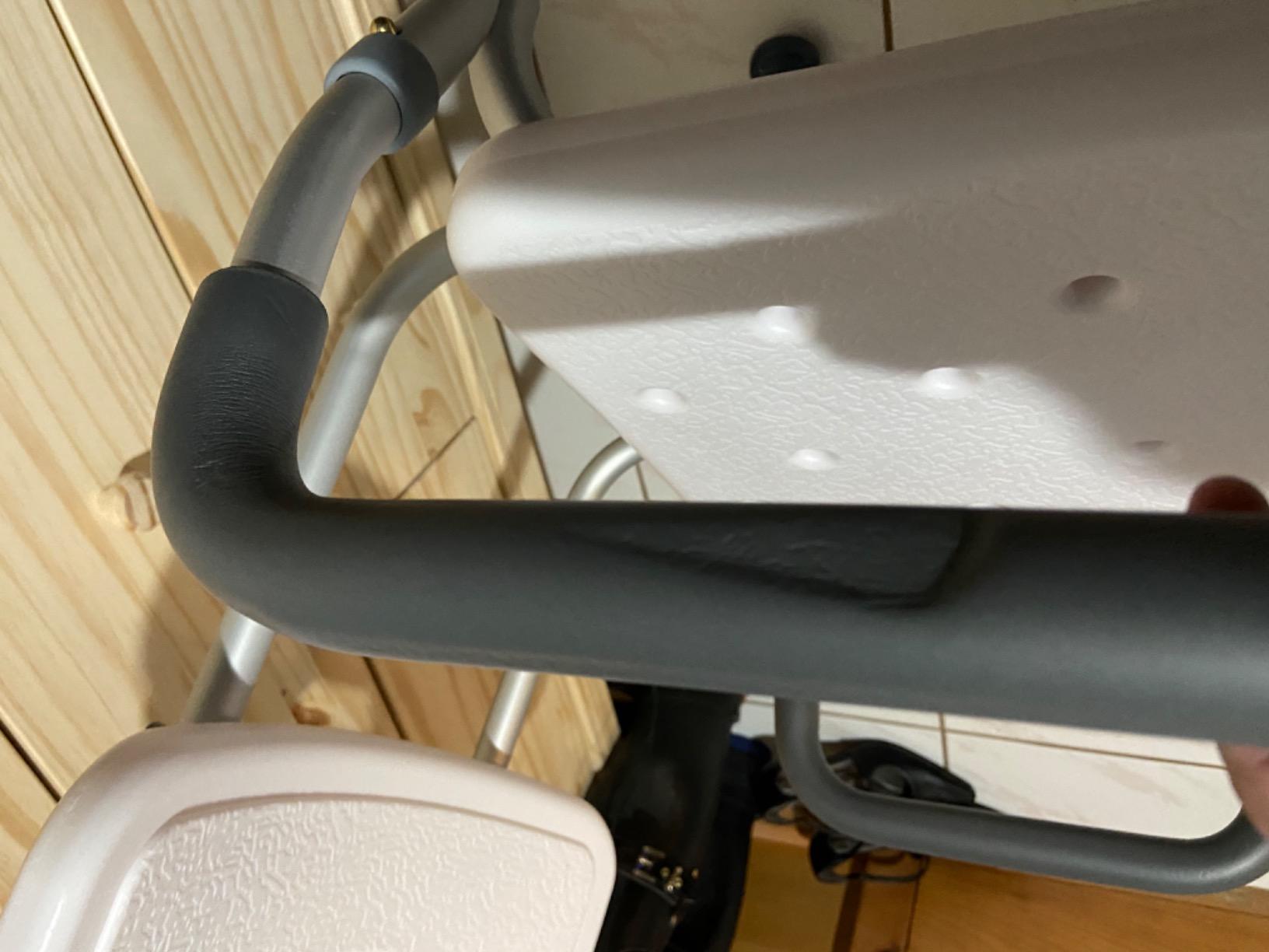 Vaunn Medical Deluxe Spa Shower Chair with Arms and Back, Bath Seat for Seniors, 450 lbs Max Weight, White with Light Gray Arms customer photo 2