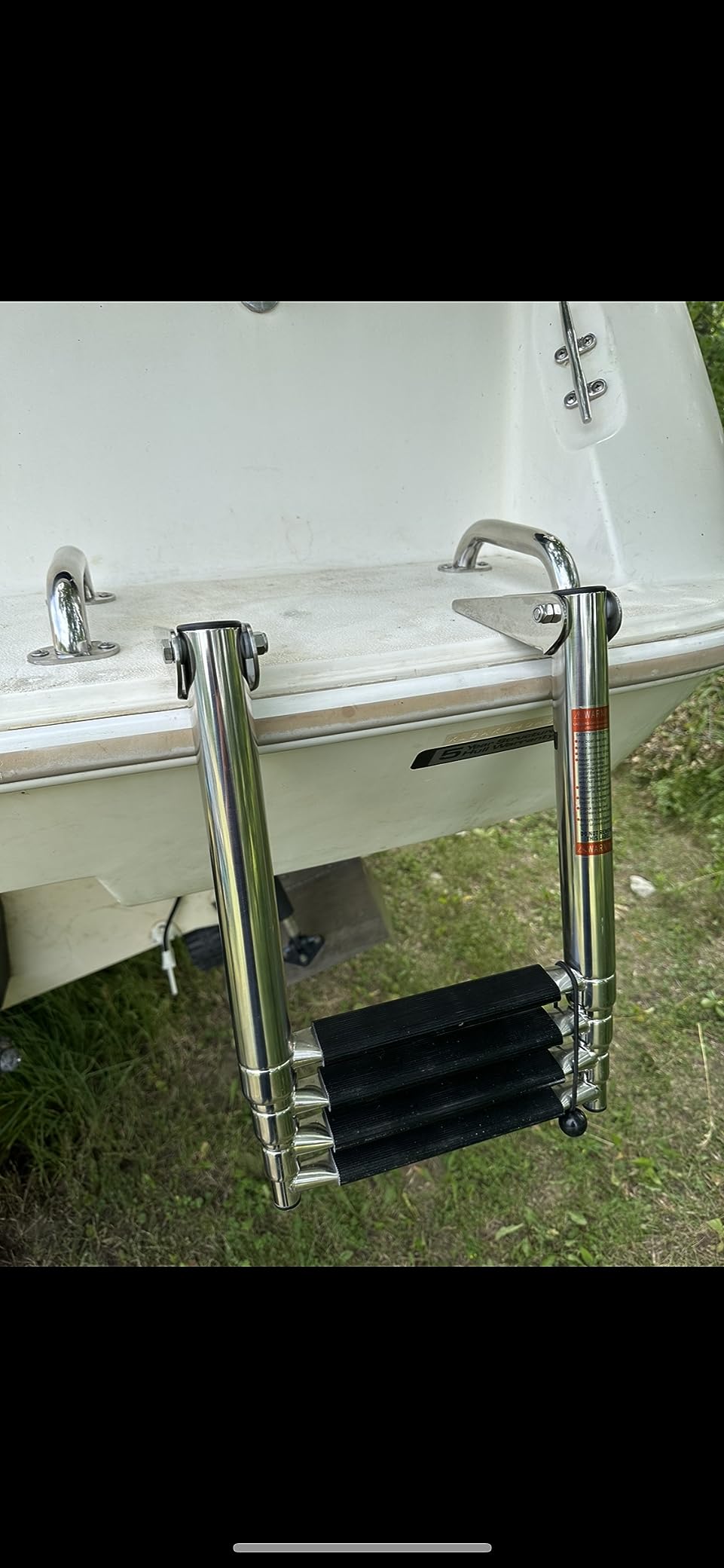 Heavy Duty Boat Telescopic 4 Step Ladder Stainless Steel Swim Platform Telescoping Ladder Extendable 4 Step for Boat Yacht customer photo 2