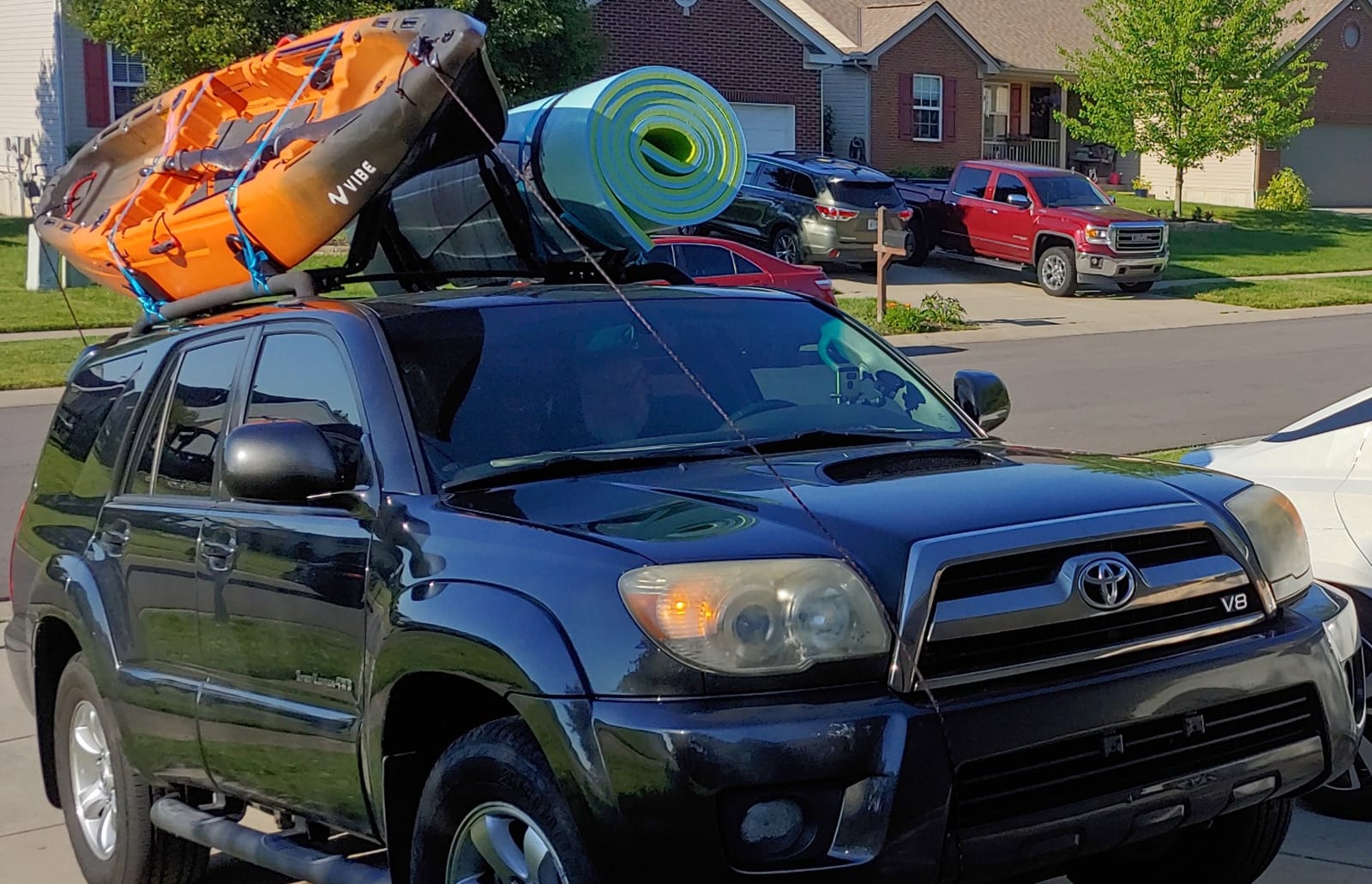 2 Pairs Heavy Duty Kayak Rack-Includes 4 Pcs Ratchet Tie-Mount on Car Roof Top Crossbar-Easy to Carry Kayak Canoe Boat Surf Ski (J-Bar Rack) customer photo 2