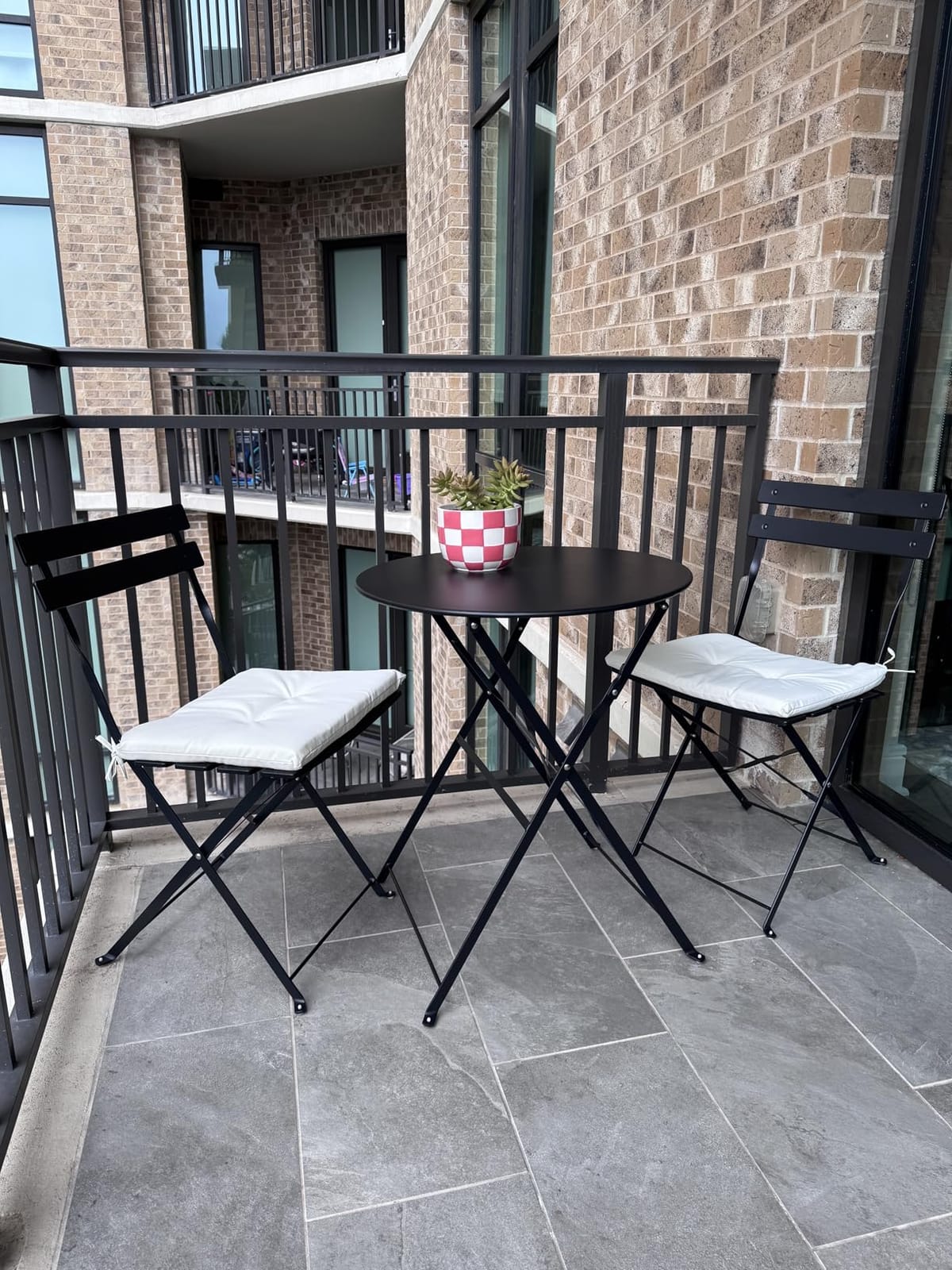 Grand Patio 3 Piece Folding Patio Bistro Set for Outdoor, Mint Green | Steel Frame, Foldable Table and Chairs, for Balcony Garden Patio, Folding Outdoor Patio Furniture Sets customer photo 1