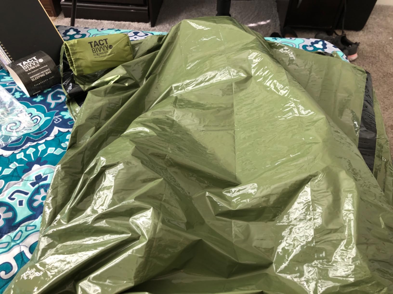 Survival Frog Tact Bivvy 2.0 Emergency Sleeping Bag with Stuff Sack, Carabiner & Survival Whistle - Compact, Lightweight, Waterproof, Reusable Thermal Bivy Sack Shelter Kit customer photo 1
