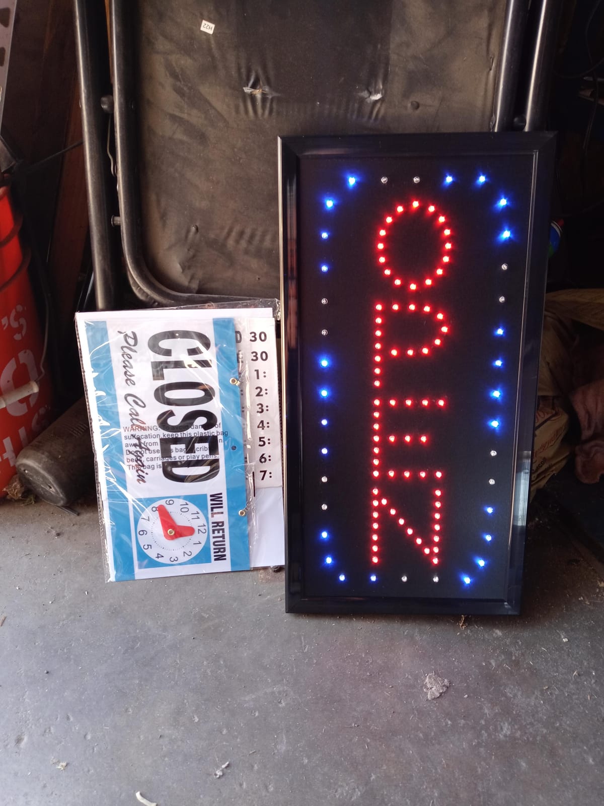 Open Sign for Business, Bright Vertical Neon-Style LED Sign | Includes Business Hours and Open & Closed Signs - Ideal for Stores, Bars, Restaurants and Retail customer photo 2