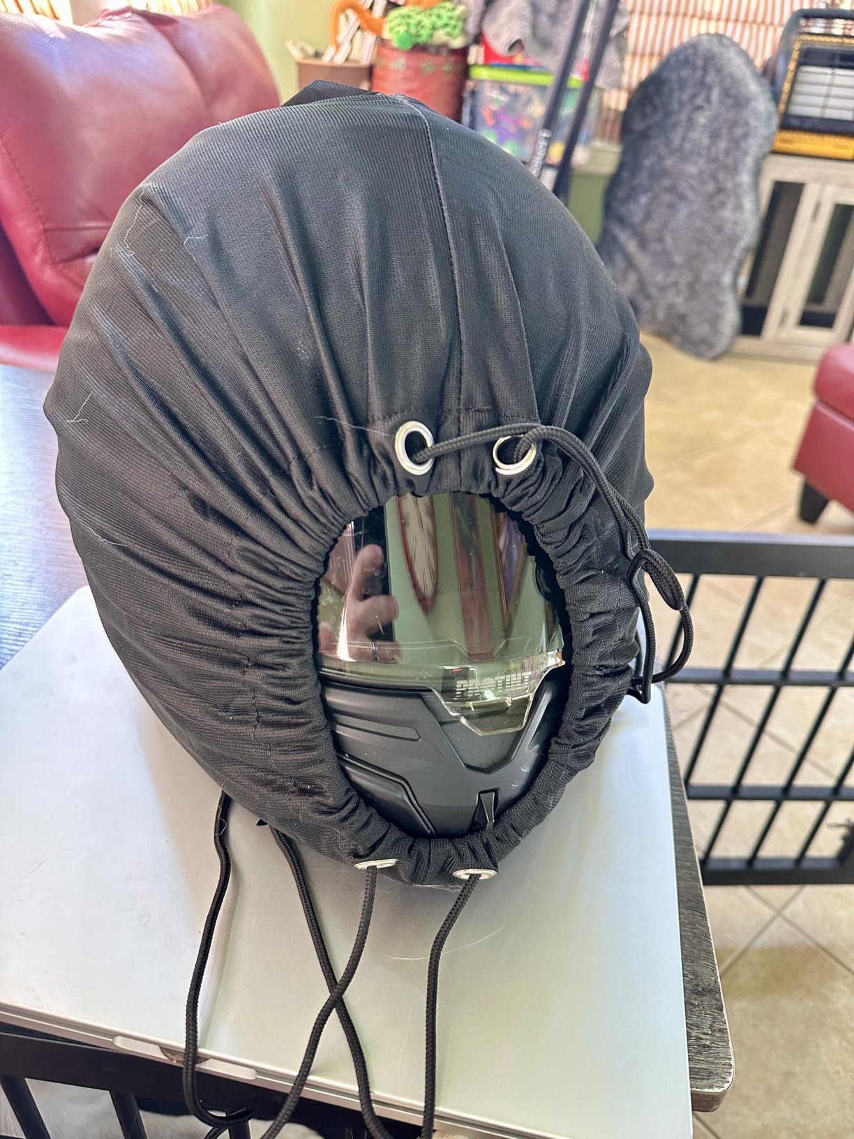 KEMIMOTO Helmet Bag, Large Capacity Lightweight Drawstring Backpack for Motorcycle Dirt Bike Motocross Bicycle Racing ATV UTV Snowmobile Snowboard Skiing Cycling Riding Welding Sports Helmet customer photo 2