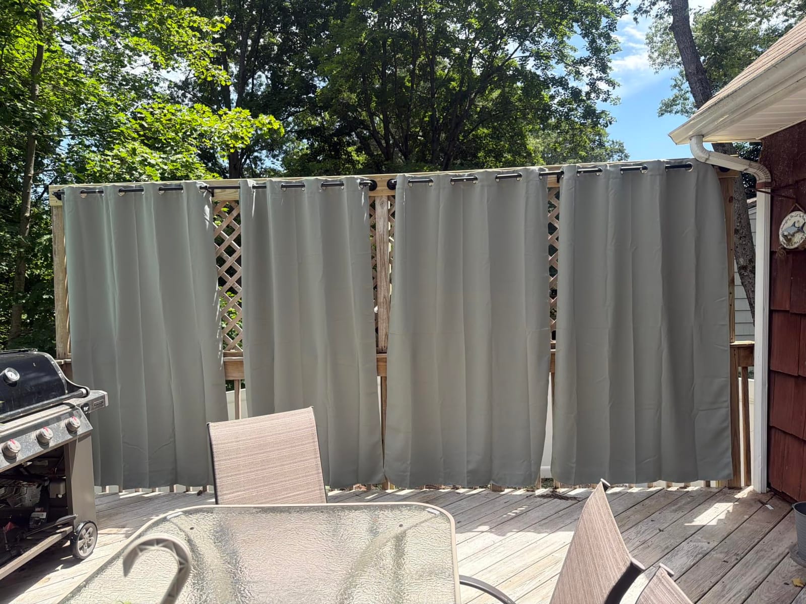 RYB HOME Outdoor Curtains for Patio Waterproof Privacy Thermal Insulated | Light Blocking, Blackout, Thick Outside Curtains for Porch, Gazebo, Pergola, W52 x L84, Biscotti Beige, 1 Panel customer photo 2