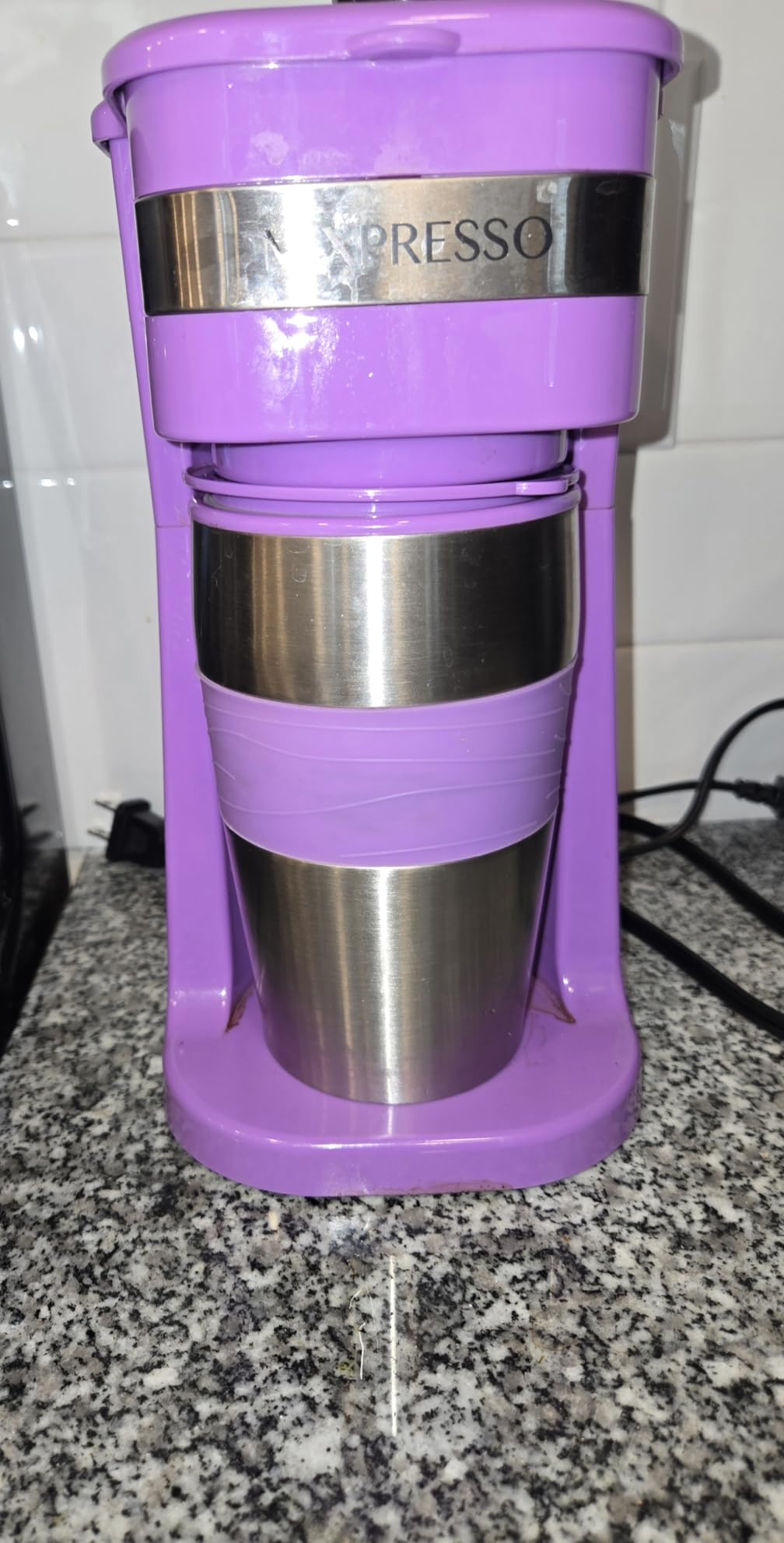Mixpresso Single Serve & Single Cup Coffee Maker with 14oz Travel Mug Black, For ground coffee only, reusable filter, auto shut off, Compact personal drip coffee maker customer photo 2