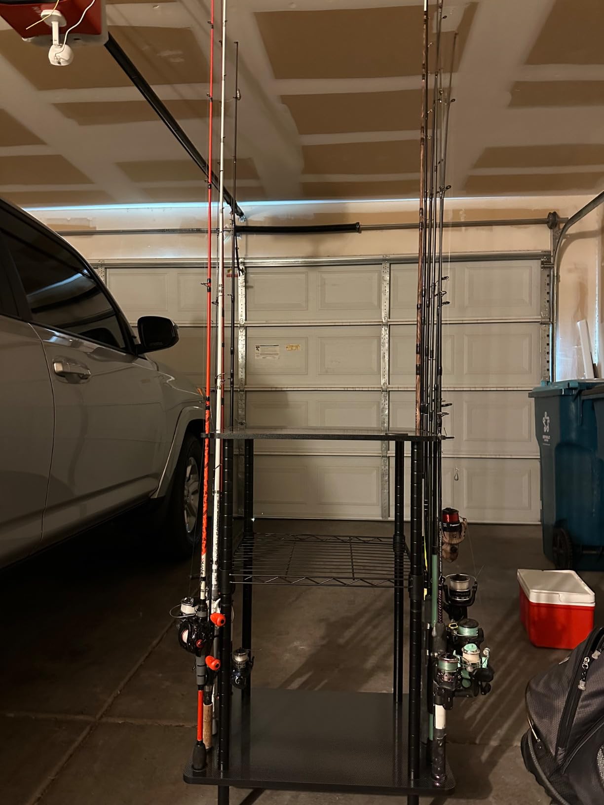 Rush Creek Creations Fishing Rod Holders for Garage W/ Lockable Wheels | 3tier Fishing Pole Rack Organizer, Rolling Fishing Storage Organizer, 12-Rod Capacity, For Garage, Tackle Box, Fishing Tackle customer photo 2