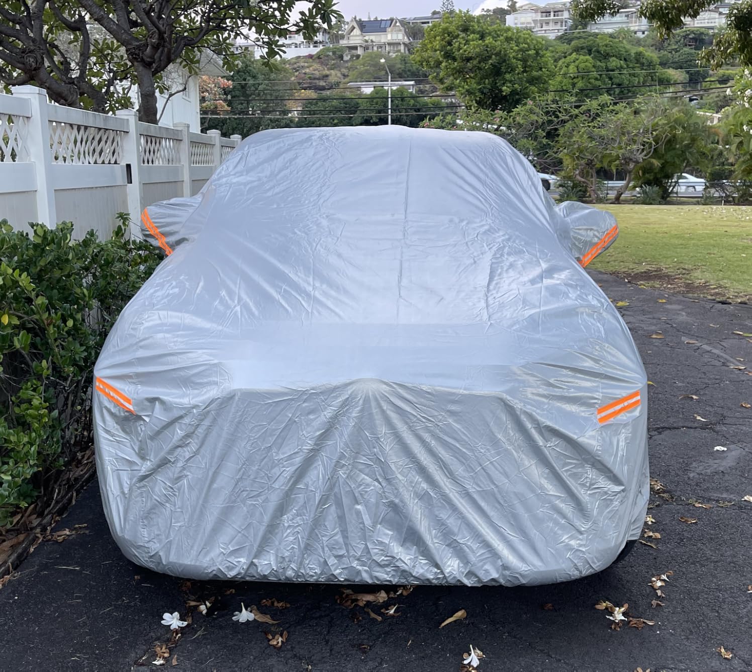 Kayme SUV Car Cover See Vehicle Size Chart for Accurate Fit, Size S4 | Waterproof All Weather Heavy Duty. MDX ZDX, X5 X6, Explorer, Pilot etc. Protects Against Sun, Rain, Snow, Dust. Soft Cotton customer photo 2