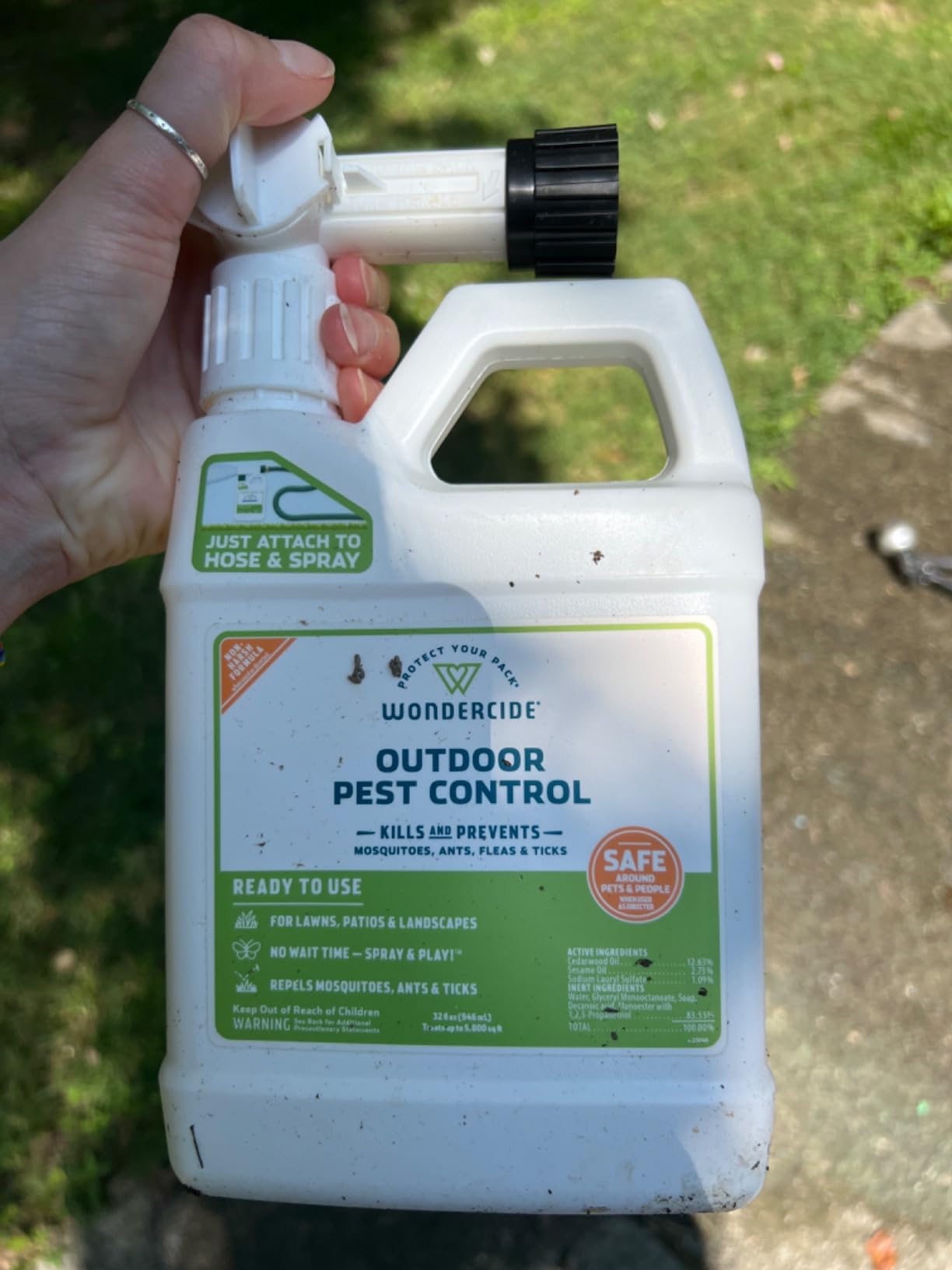 Wondercide - Outdoor Pest Control Spray with Natural Essential Oils - 32 oz | Mosquito, Ant, Insect Repellent, Treatment, Killer - Ready to Use - Safe Around Pets Kids customer photo 1