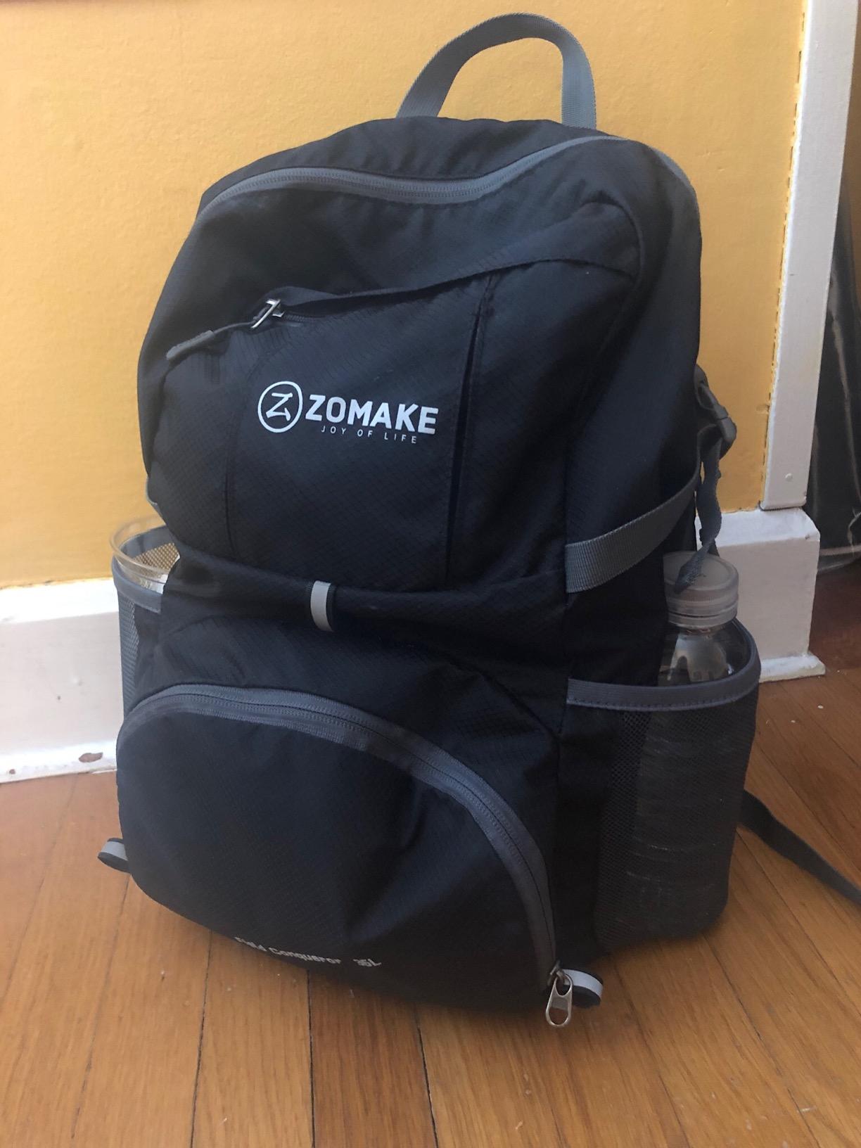 ZOMAKE Lightweight Packable Backpack 35L, Water Resistant Foldable Day Pack | Collapsible Hiking Backpacks, Compact Folding Daypack for Travel Camping, Everyday Carry, Multi-Pocket Layout(Black) customer photo 1