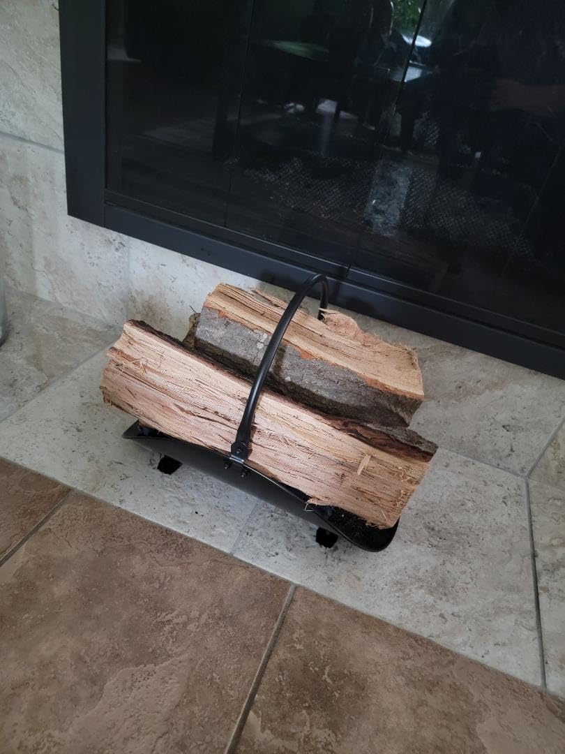 Rocky Mountain Goods Firewood Basket Holder Indoor - Decorative Finish Metal Log Holder - Fireplace Wood Rack is Ideal Size for Indoor use - Assembly Wrench Included - for Modern or Classic Home customer photo 1