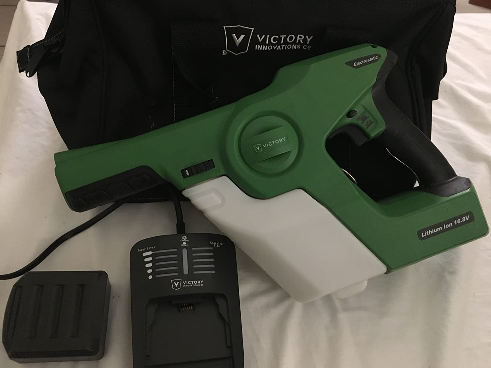 Victory Innovations Cordless Electrostatic Handheld Sprayer for Disinfectants and Sanitizers, 360 Coverage, 3-in-1 Nozzle, Easy Fill Tank Covers 2,800 Sq Ft, Green, VP200ESK customer photo 2