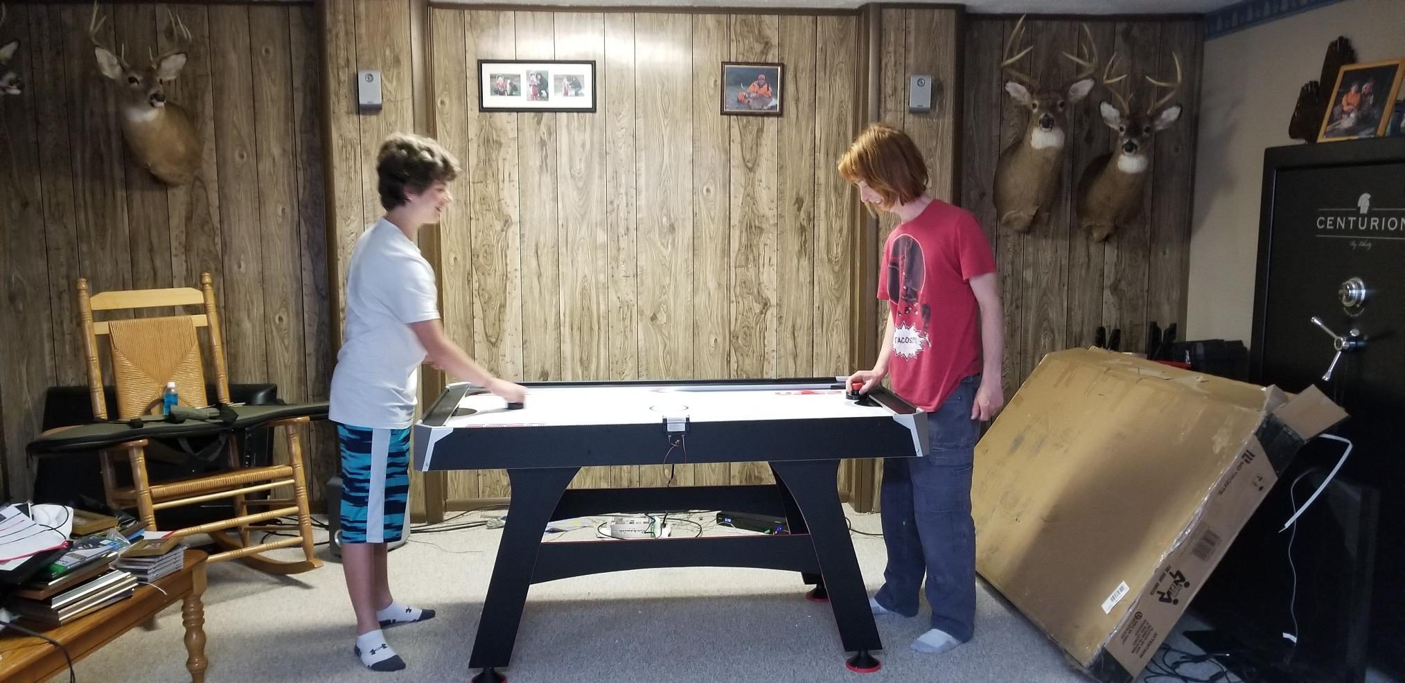 MD Sports Air Hockey Table with Arcade Electronic Scorer, Perfect for Family Game Rooms customer photo 1