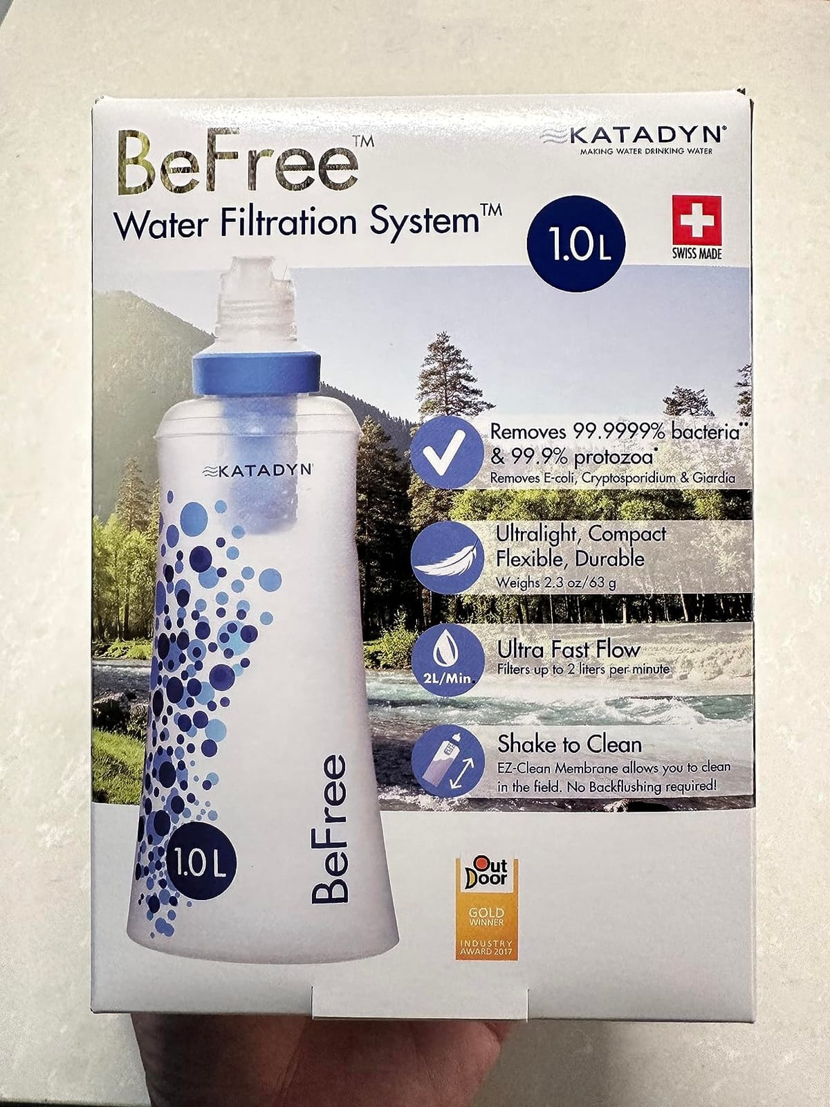 Katadyn BeFree 1L Lightweight Collapsible Water Filter Bottle for Outdoors | For Camping, Backpacking & Travel, 0.1 Micron Hollow-Fiber Removes Bacteria, Protozoa & Sediment, BPA-Free, EZ-Clean Membrane customer photo 1