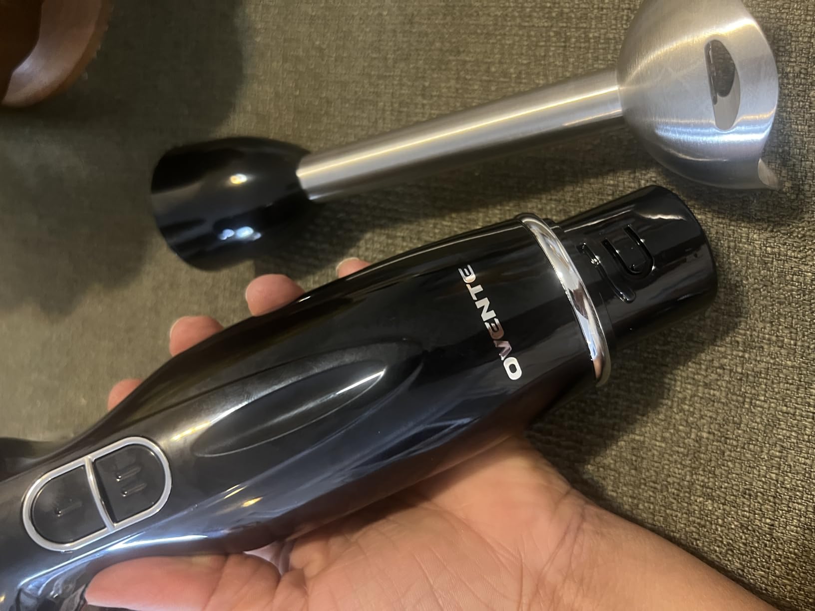 OVENTE Electric Corded Hand Blender, 300W with 2 Mixing Speeds Black HS560B | Handheld Immersion Stick Mixer with Stainless Steel Blades for Smoothies, Purees & Baby Food customer photo 1
